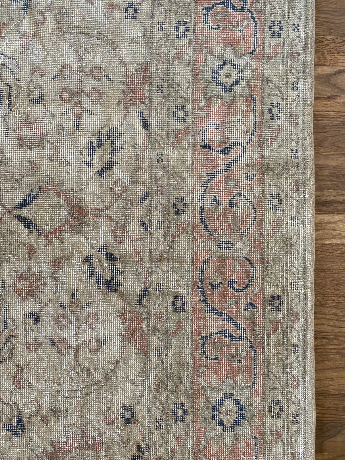 Vintage Turkish Wool Area Rug 8’3”x10’1" – Hand-Knotted Muted Terracotta Floral Rug | Lillian
