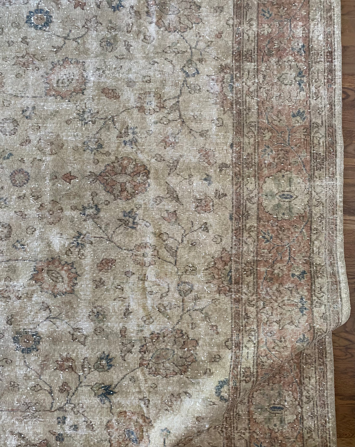 Vintage Turkish Wool Area Rug 10’2”x13’– Hand-Knotted Large Floral Rug | Hannah