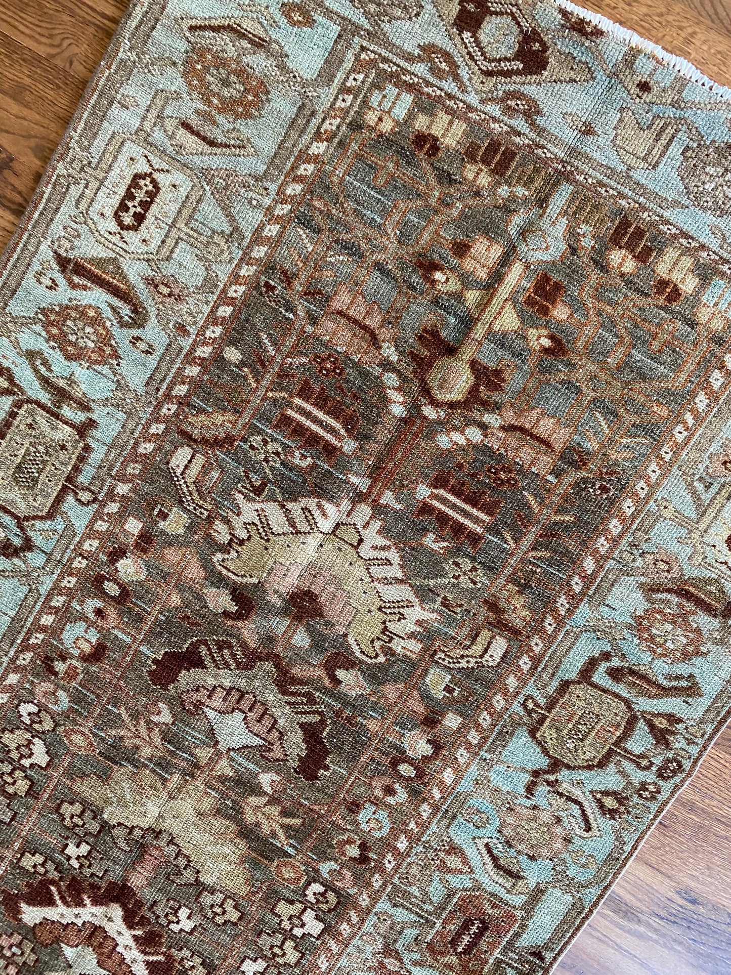 Antique Wool Runner 3’5"x10’3" – Hand-Knotted Statement Runner | Adria