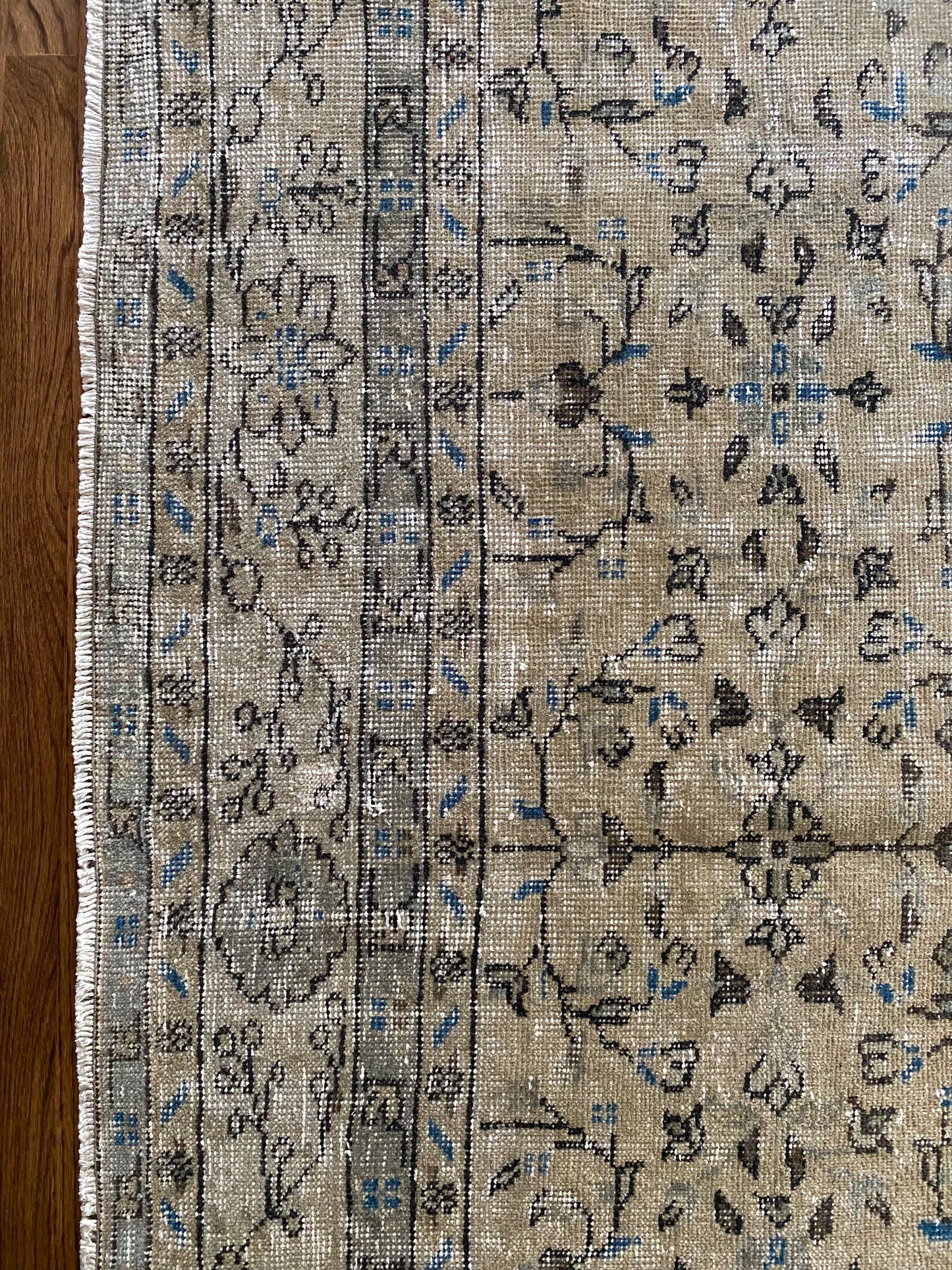 Vintage Turkish Wool Area Rug 9’4x12’2” – Hand-Knotted Neutral Rug | Rory