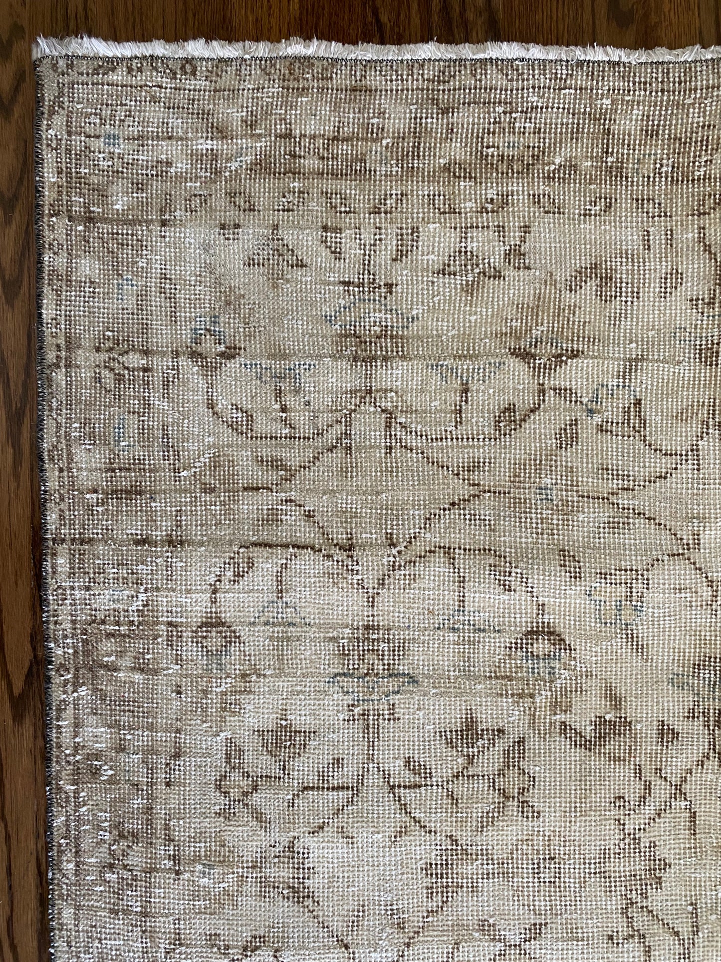 Vintage Turkish Wool Rug 3’10”x6’11” – Hand-Knotted Neutral Scatter Rug | Kendyl