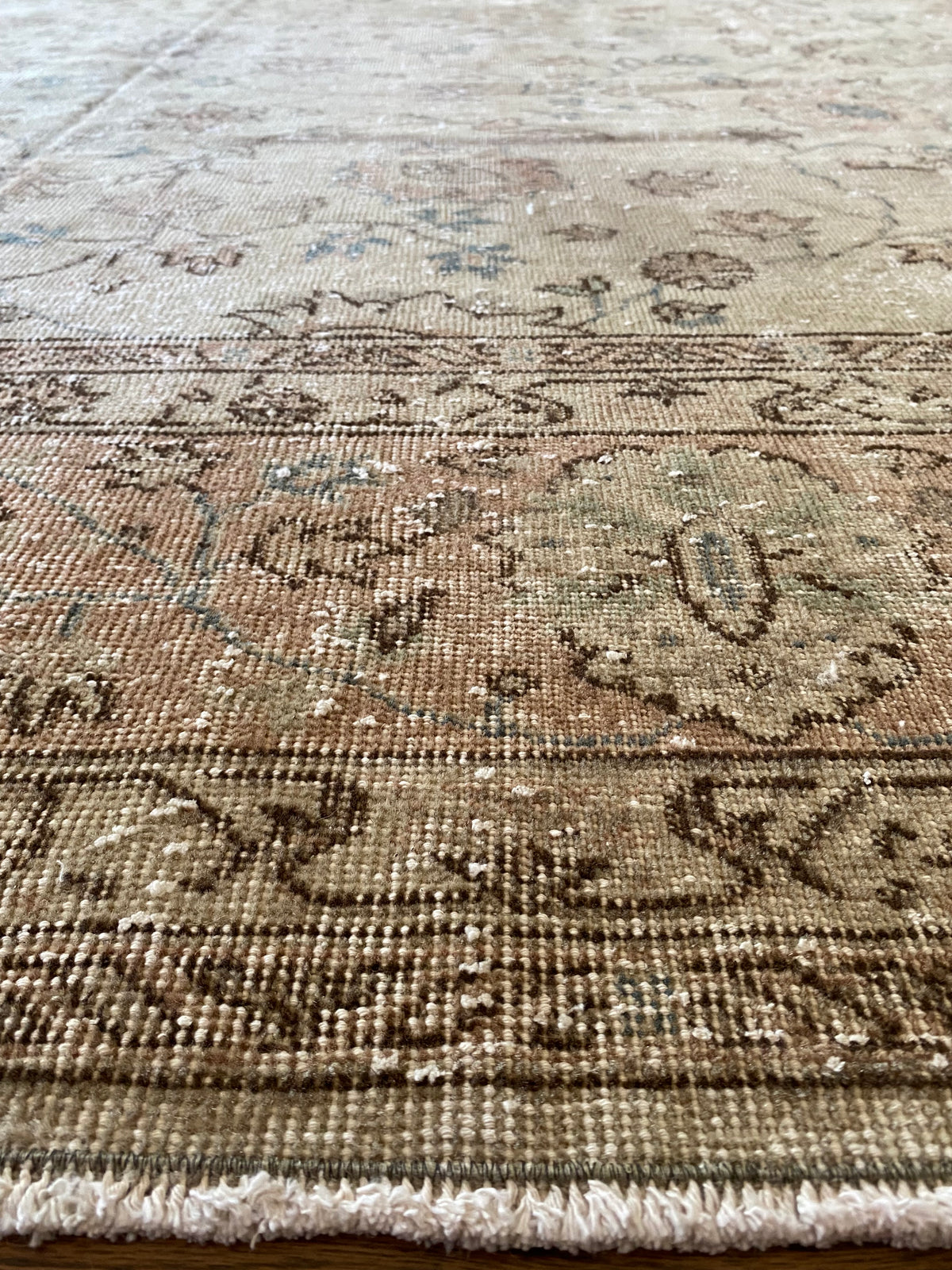 Vintage Turkish Wool Area Rug 10’2”x13’– Hand-Knotted Large Floral Rug | Hannah