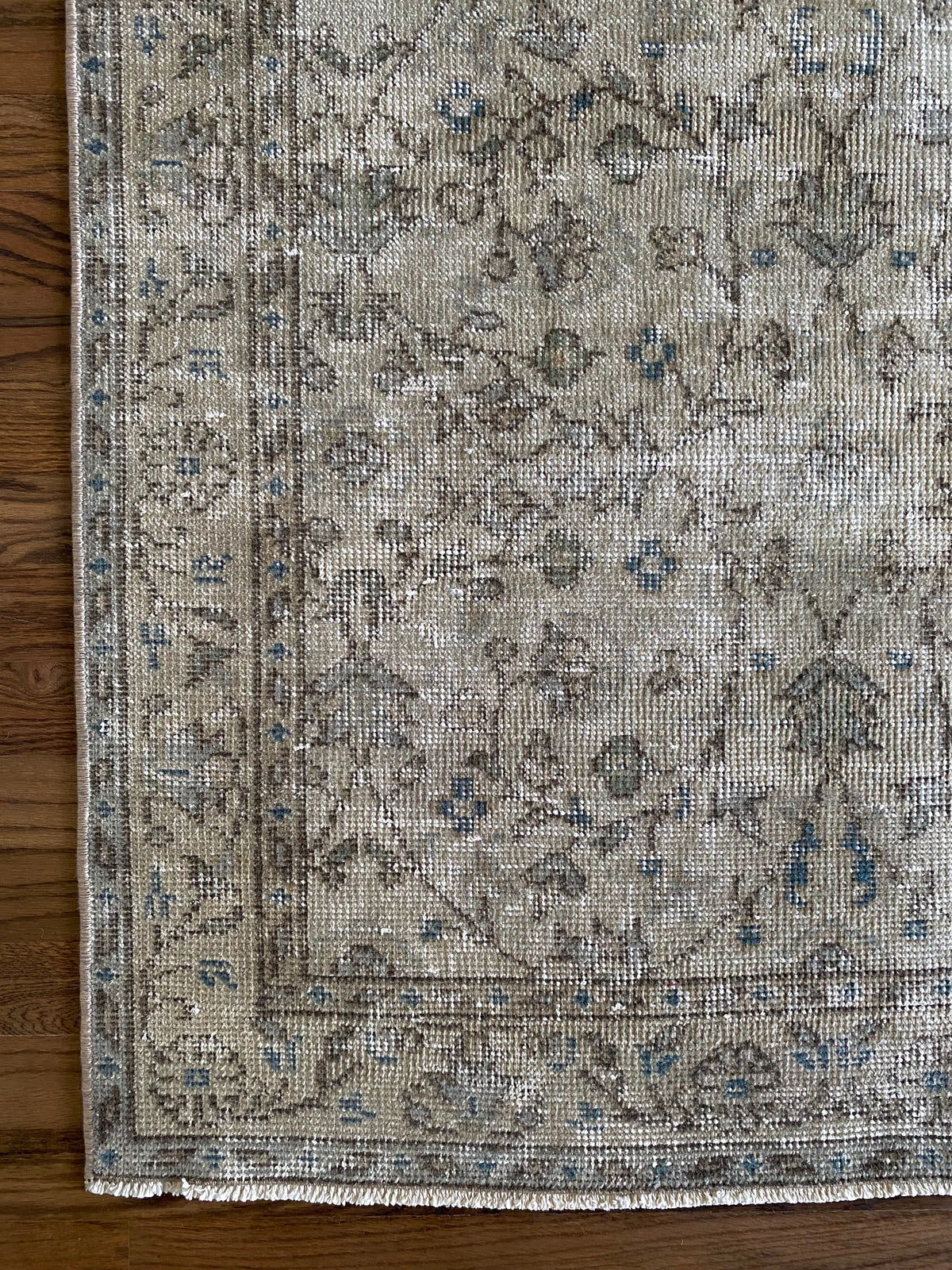 Vintage Turkish Wool Runner 3’1”x7’3” – Hand-Knotted Neutral Short Runner | Molly