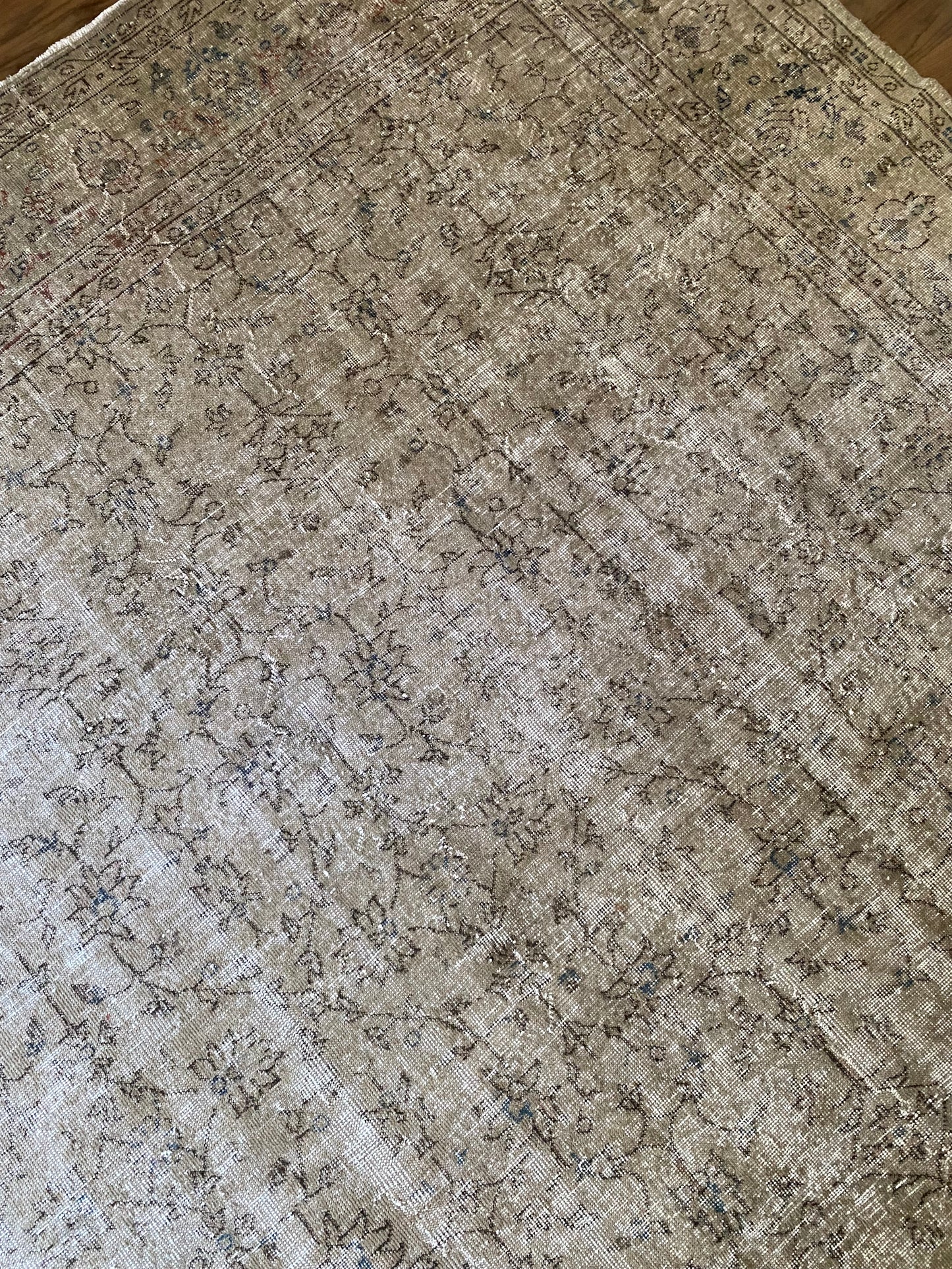 Vintage Turkish Wool Area Rug 9’10”x12’9.5” – Hand-Knotted Neutral Rug | Eden
