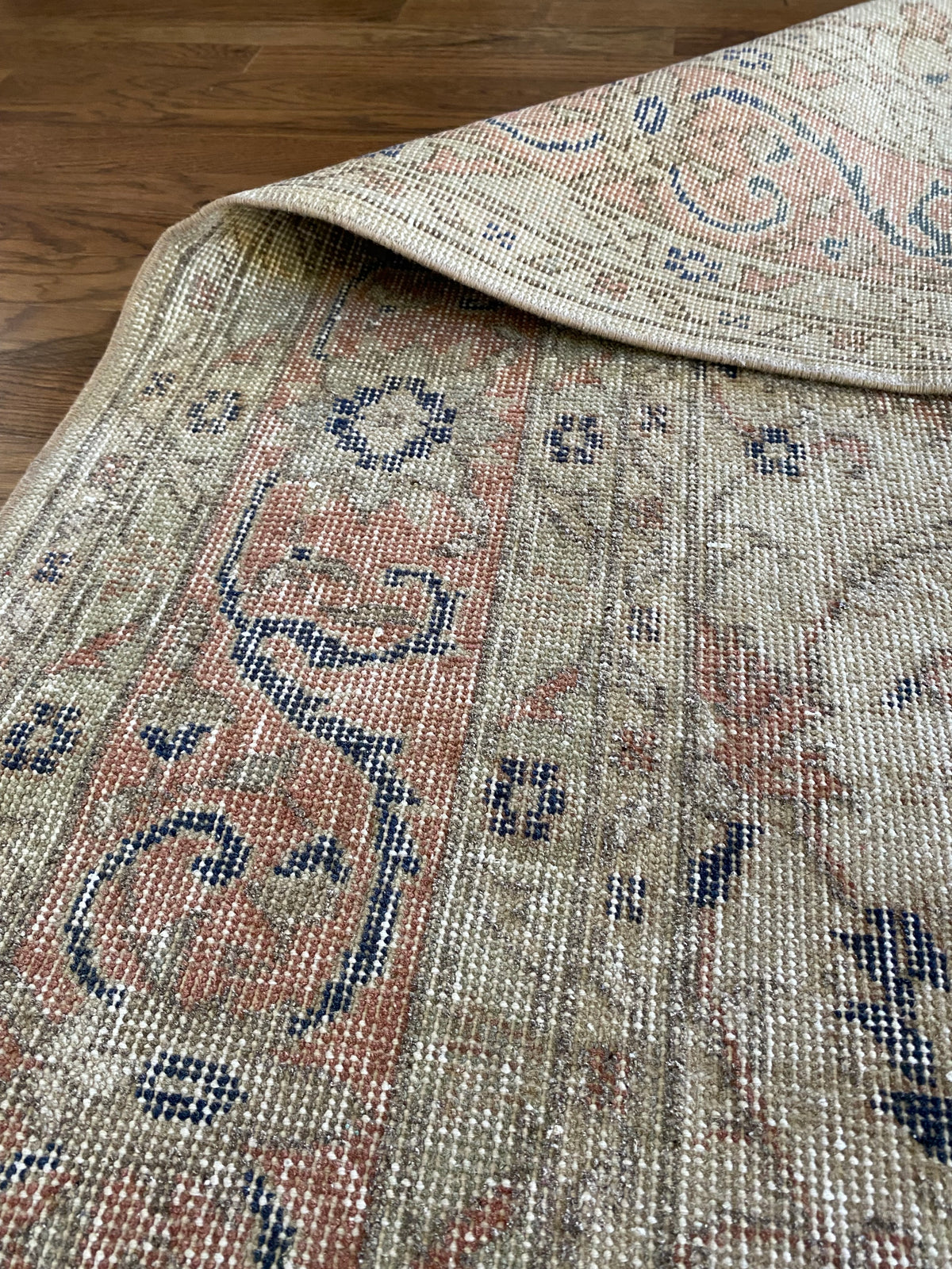 Vintage Turkish Wool Area Rug 8’3”x10’1" – Hand-Knotted Muted Terracotta Floral Rug | Lillian