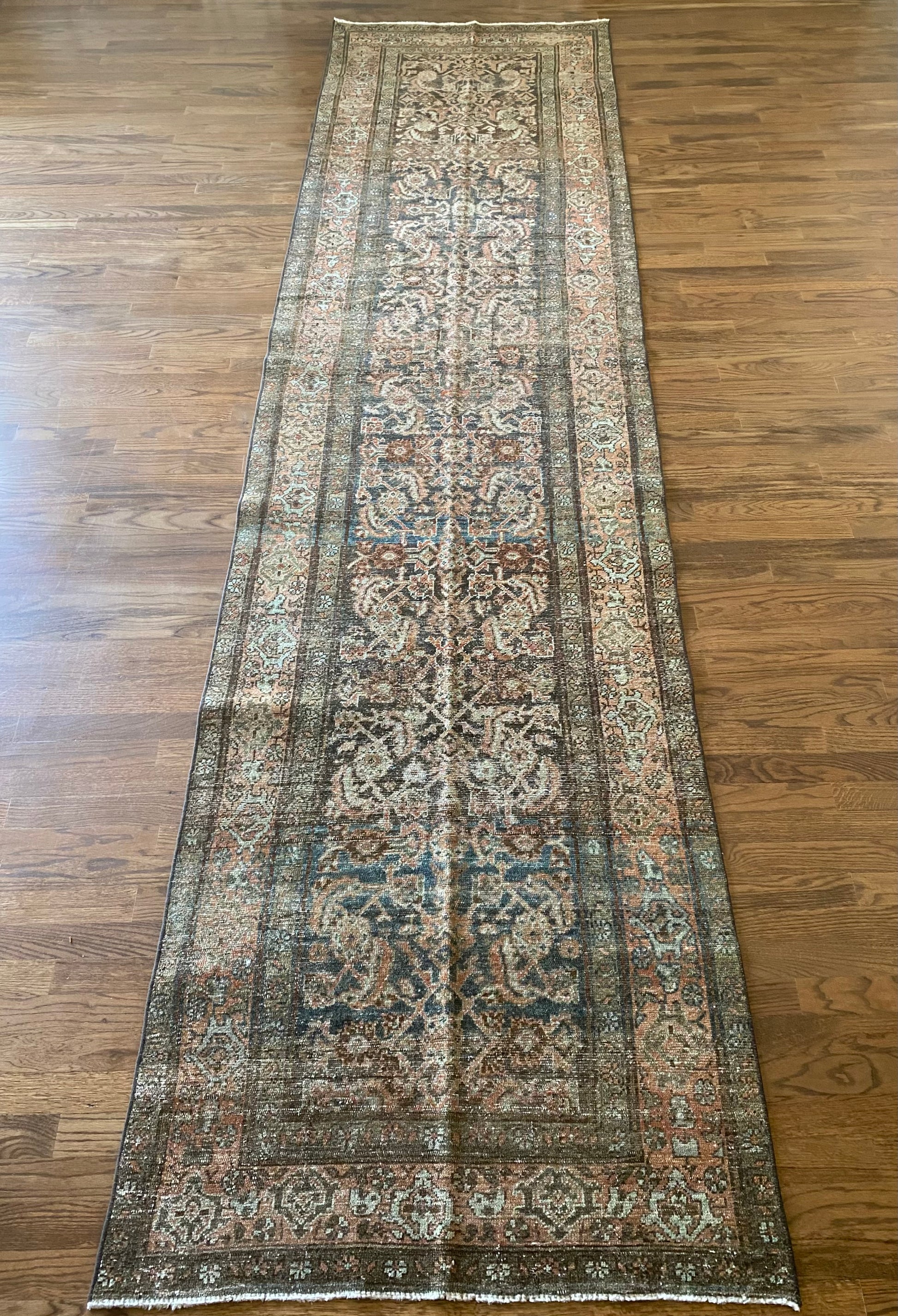Antique Malayer runner 3x12 vintage wool hallway rug full view