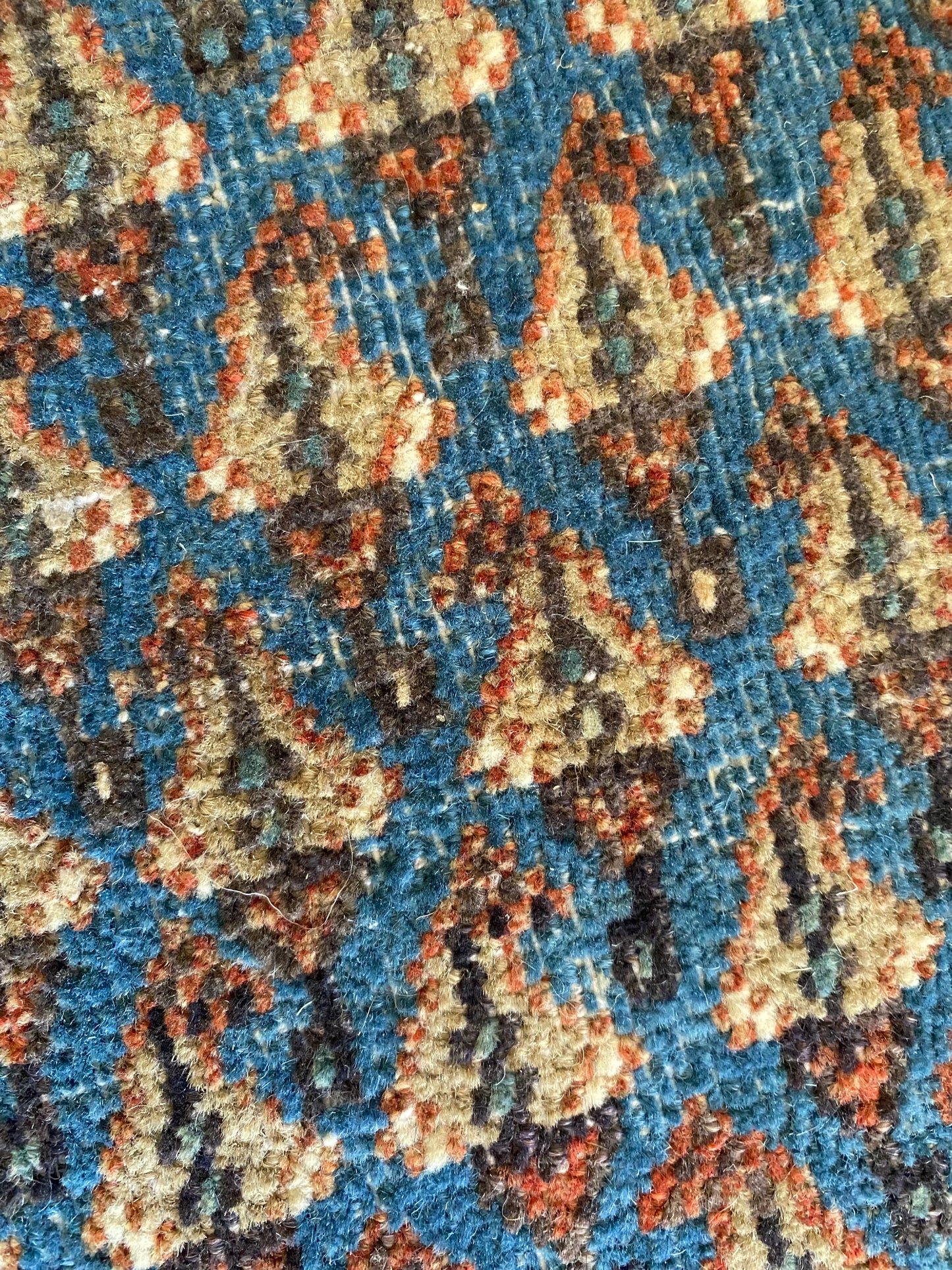 Vintage Persian Wool Rug 2’0.75"x3’9" – Hand-Knotted Blue Boteh Scatter Rug | Molly