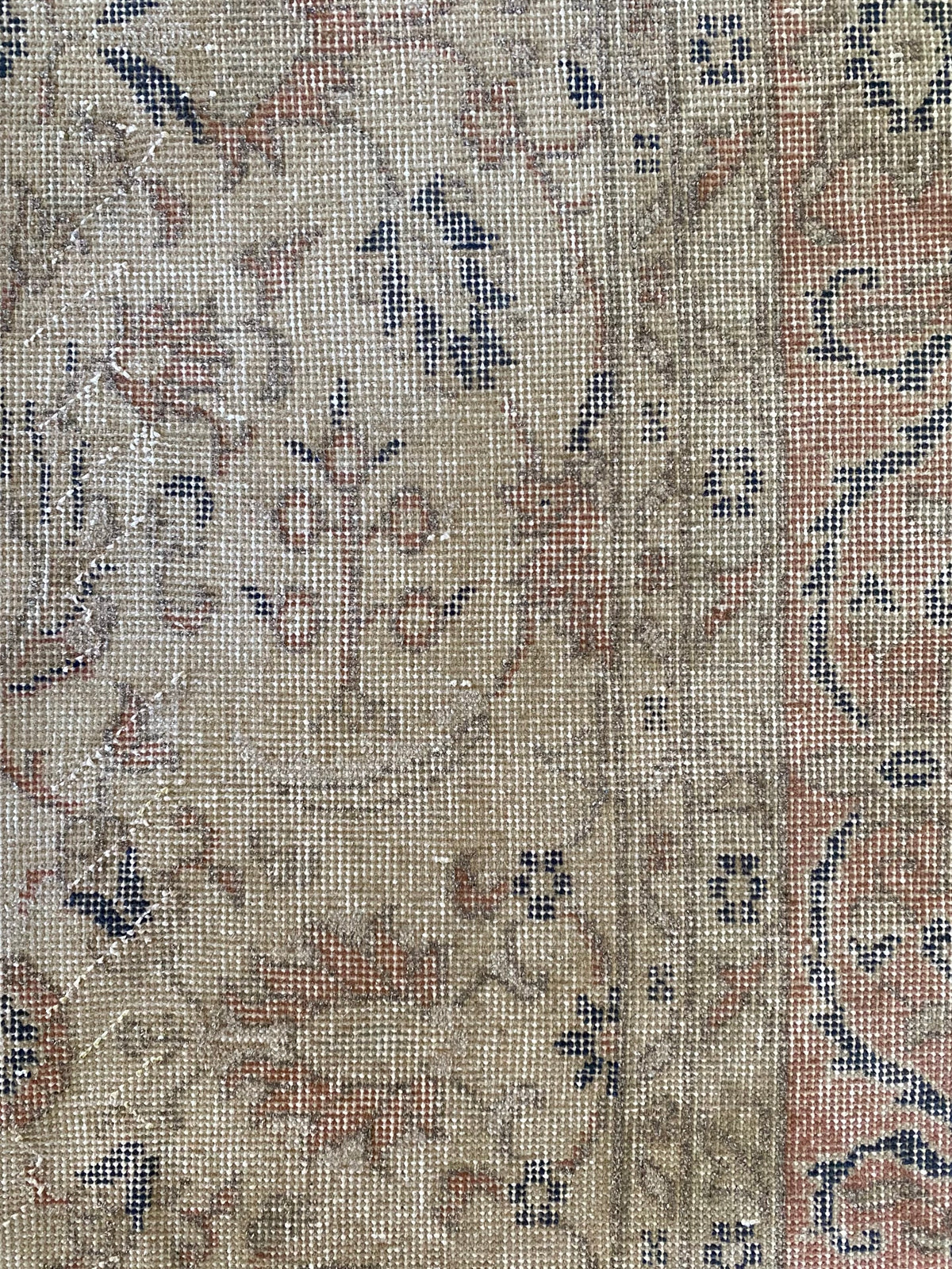 Vintage Turkish Wool Area Rug 8’3”x10’1" – Hand-Knotted Muted Terracotta Floral Rug | Lillian