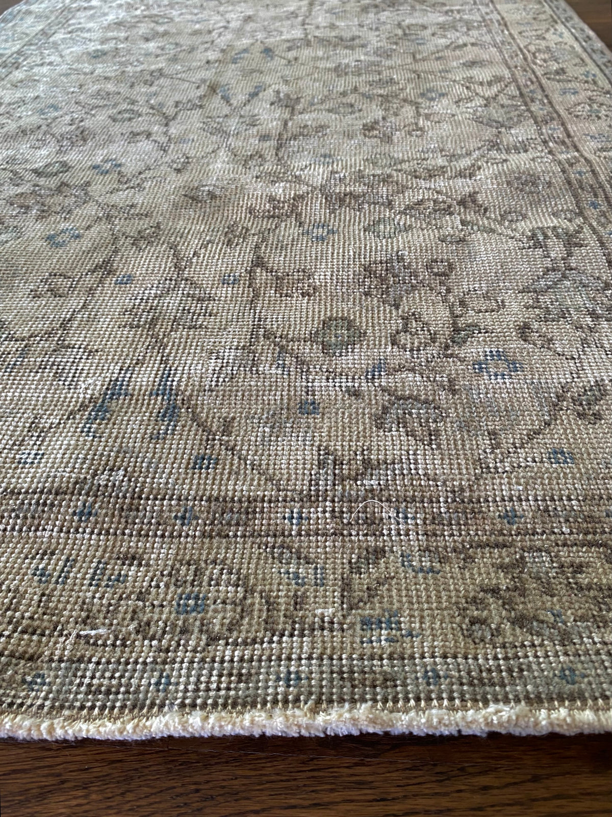 Vintage Turkish Wool Runner 3’1”x7’3” – Hand-Knotted Neutral Short Runner | Molly