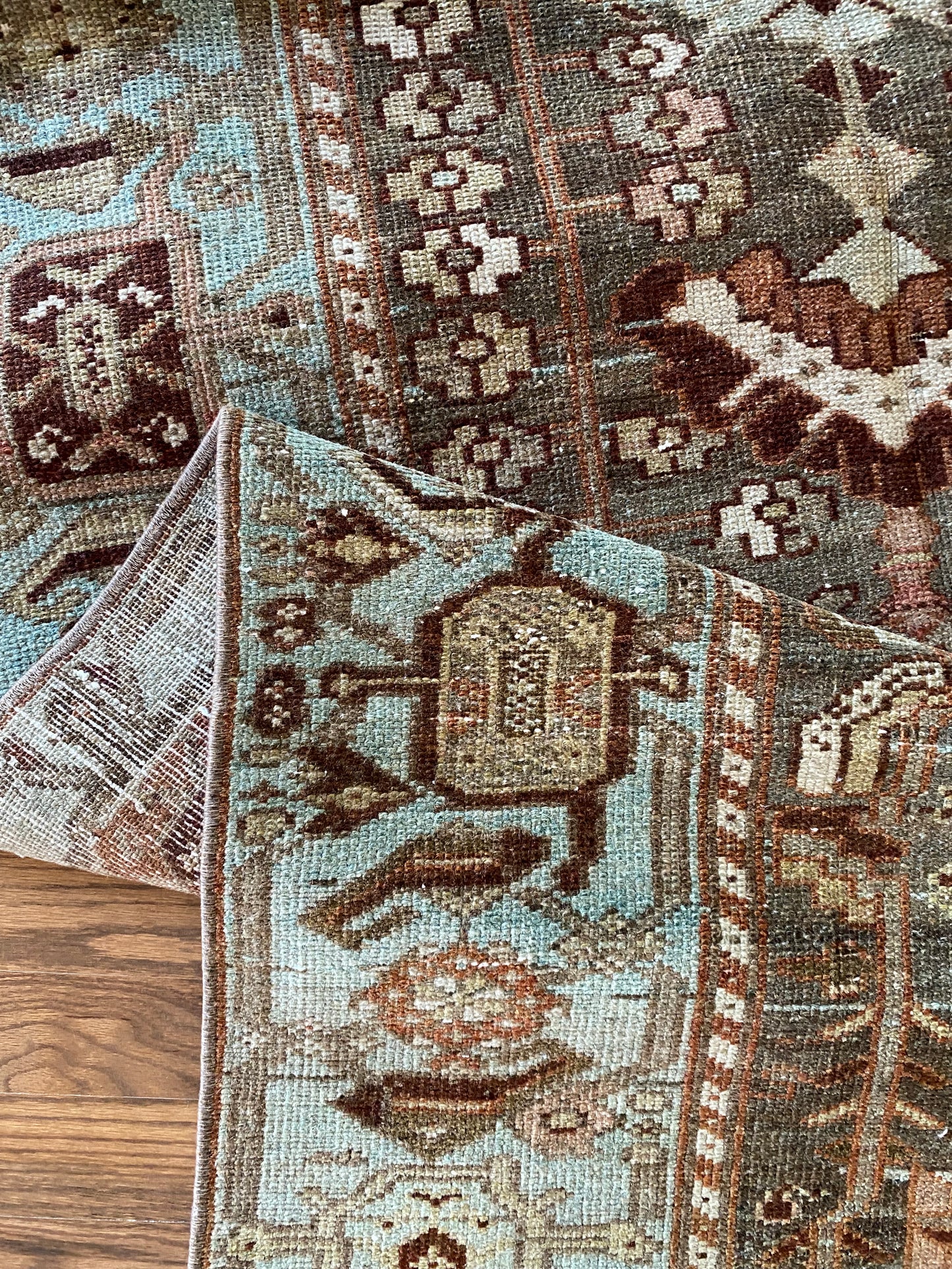 Antique Wool Runner 3’5"x10’3" – Hand-Knotted Statement Runner | Adria