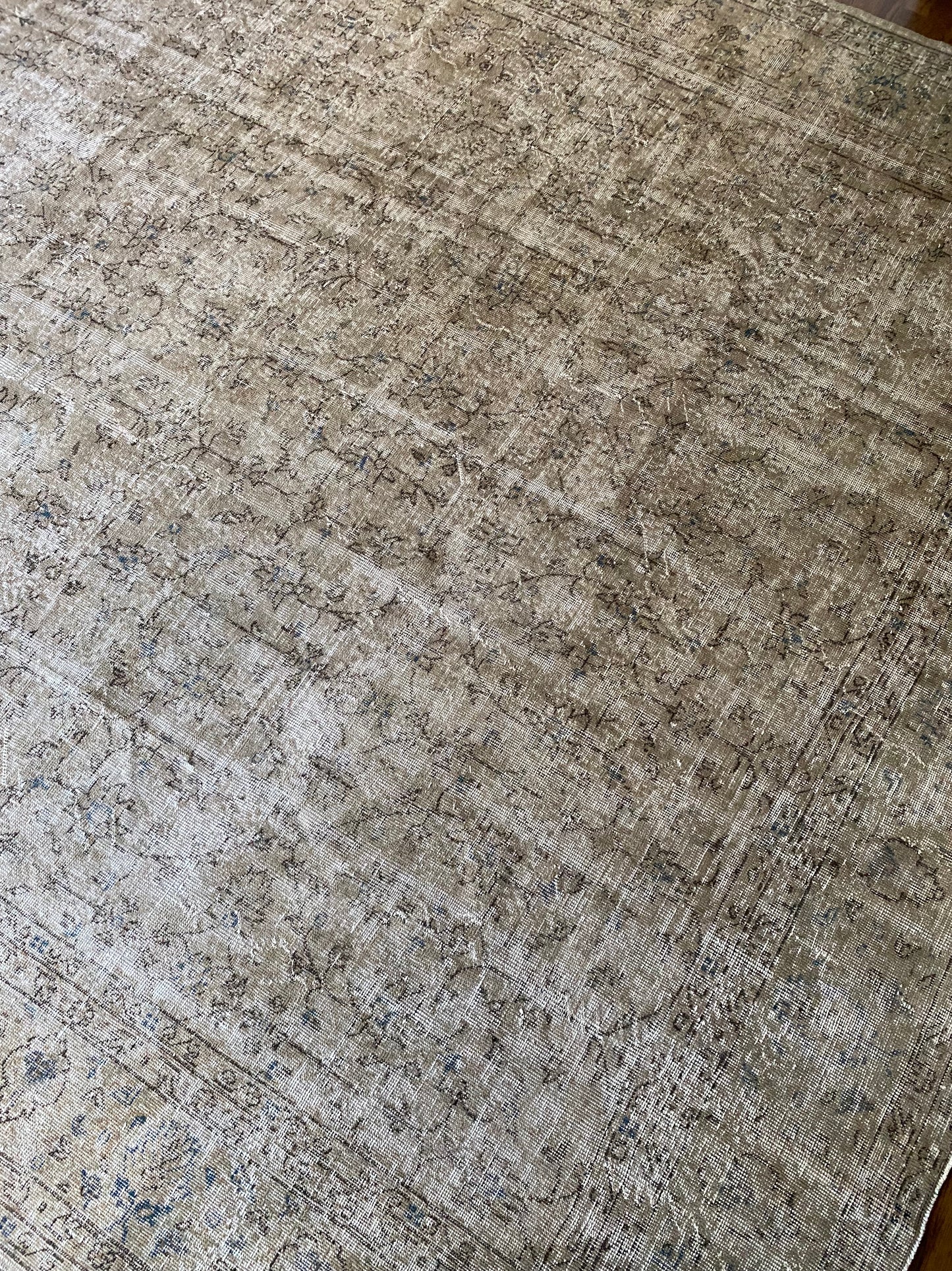 Vintage Turkish Wool Area Rug 9’10”x12’9.5” – Hand-Knotted Neutral Rug | Eden