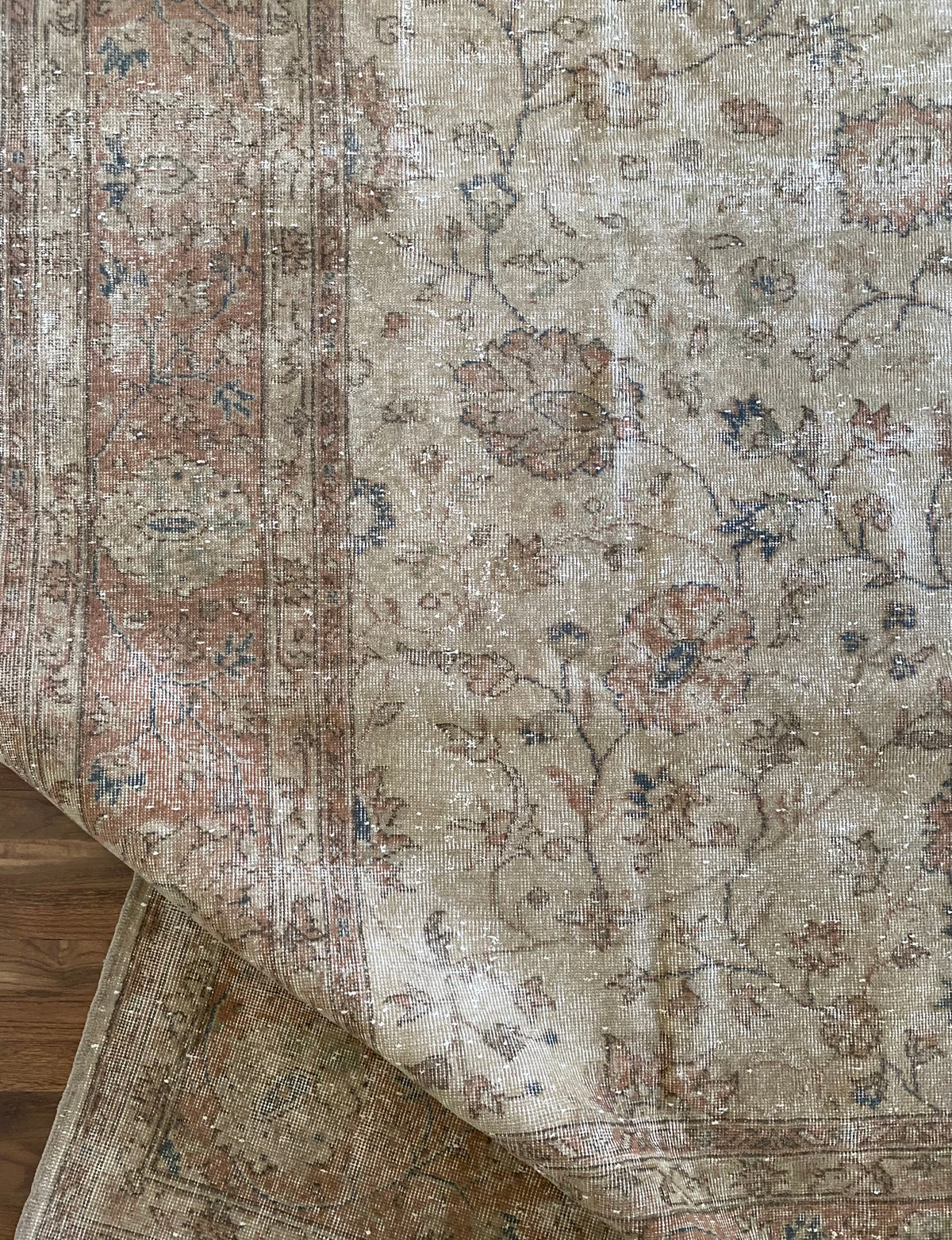 Vintage Turkish Wool Area Rug 10’2”x13’– Hand-Knotted Large Floral Rug | Hannah