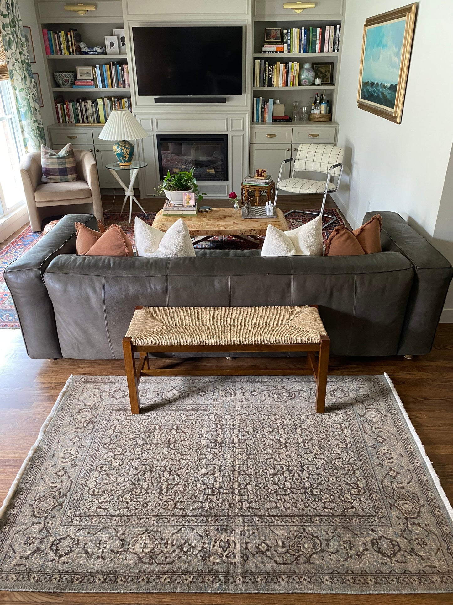 Vintage Isfahan Wool Rug 4’x6’1" – Hand-Knotted Gray Scatter Rug | Lucia