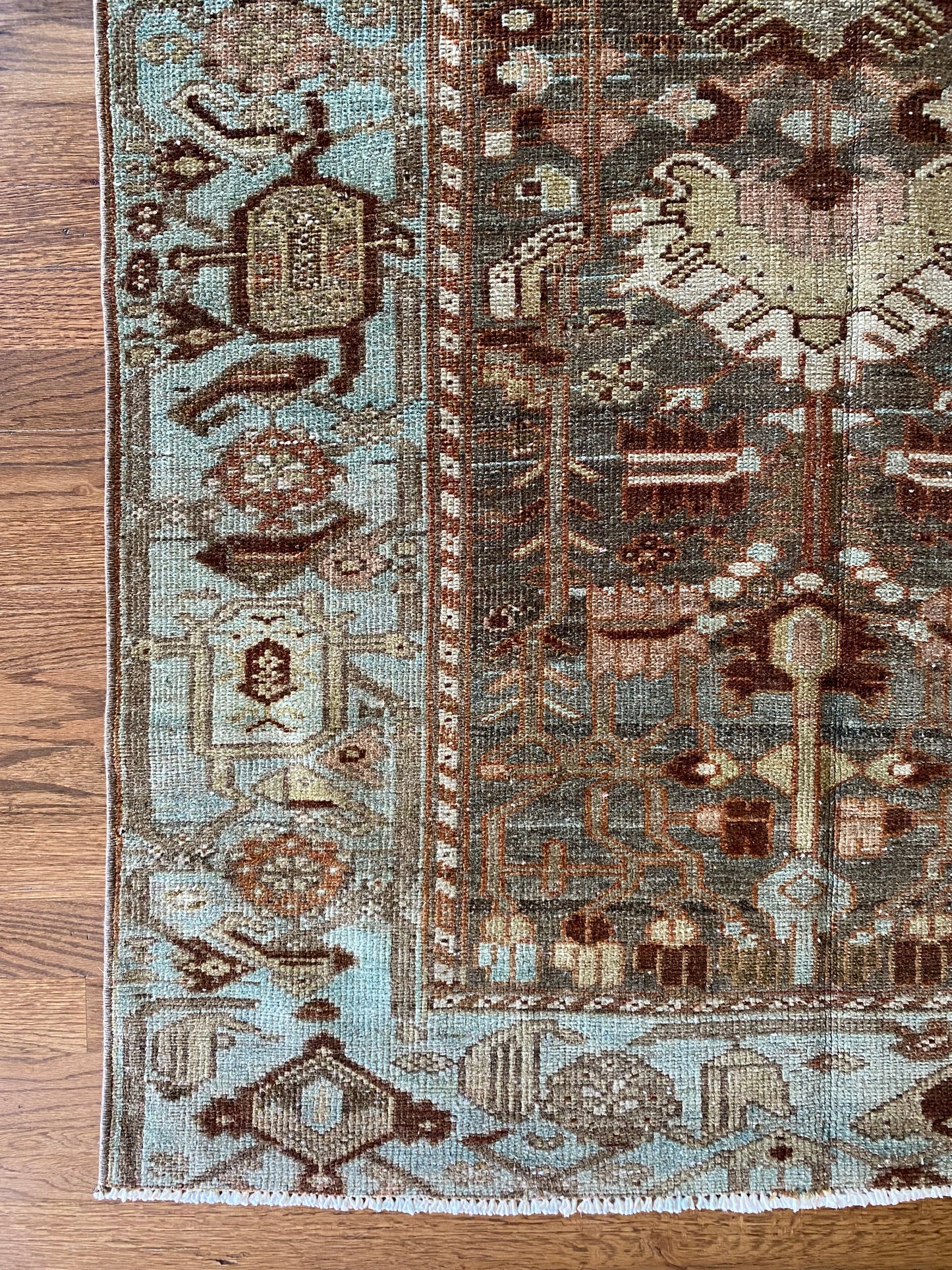 Antique Wool Runner 3’5"x10’3" – Hand-Knotted Statement Runner | Adria