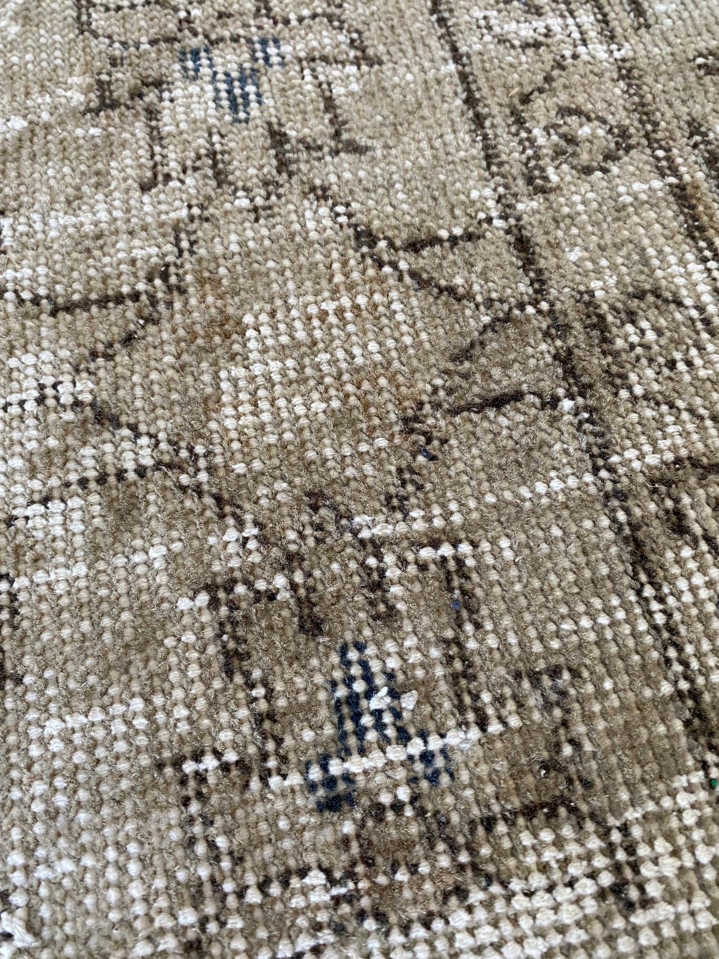 Vintage Turkish Wool Area Rug 9’10”x12’9.5” – Hand-Knotted Neutral Rug | Eden