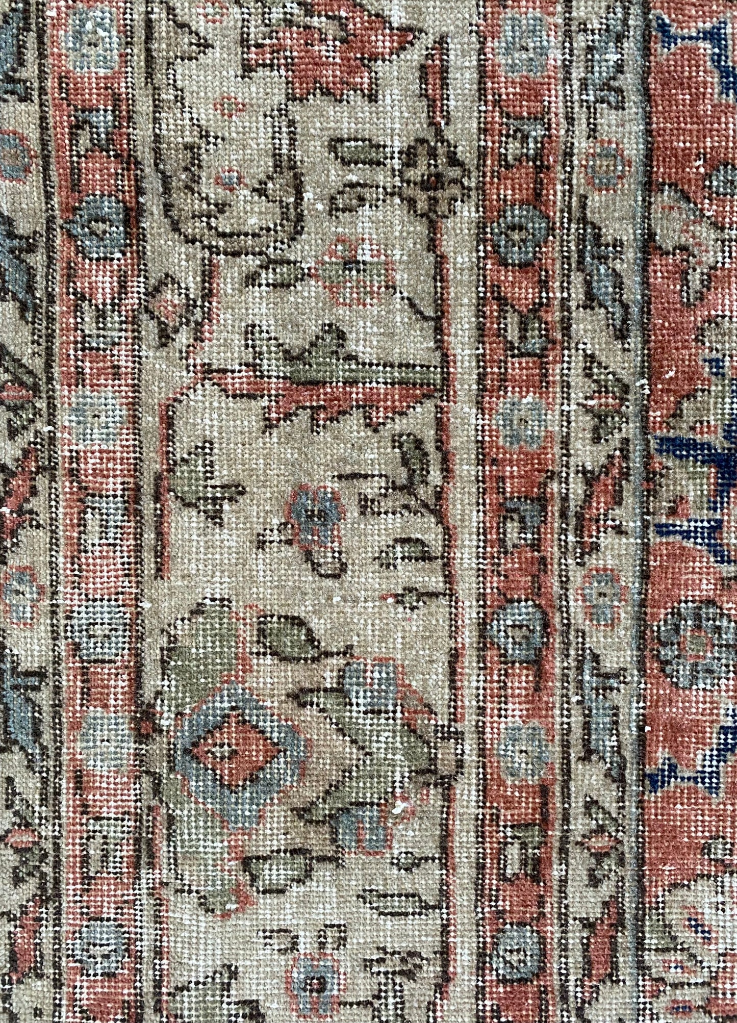 Vintage Turkish Wool Area Rug 8’5”x12’ – Hand-Knotted Salmon Floral Rug | Olivia