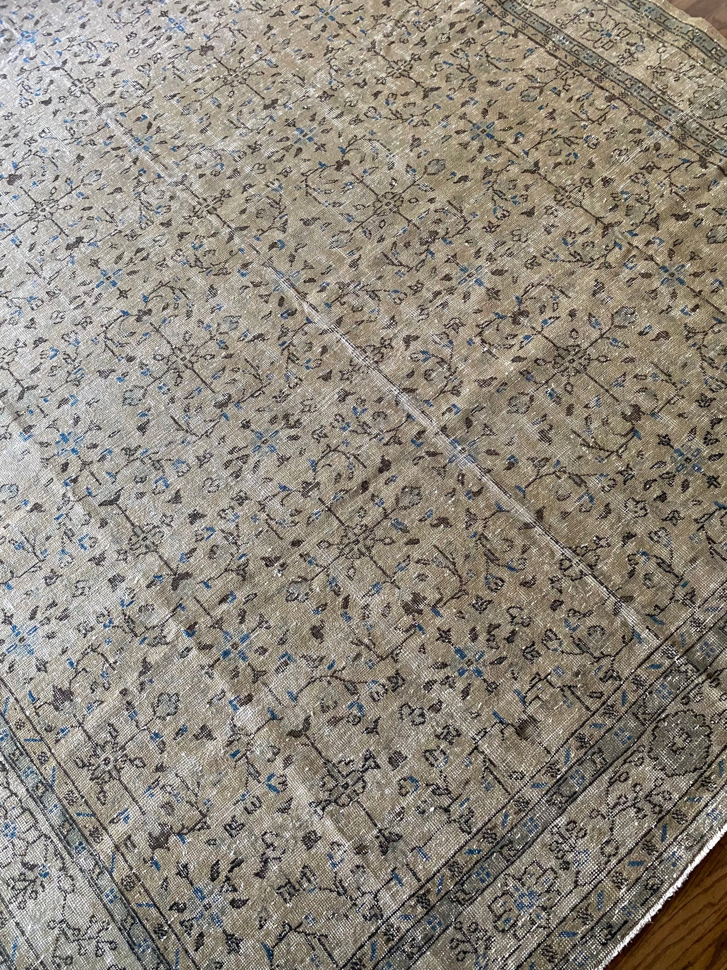 Vintage Turkish Wool Area Rug 9’4x12’2” – Hand-Knotted Neutral Rug | Rory