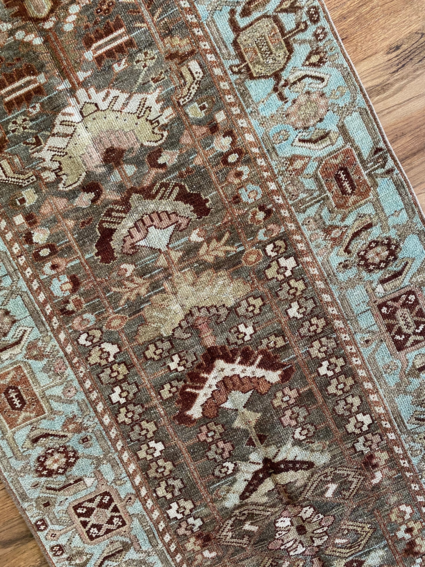 Antique Wool Runner 3’5"x10’3" – Hand-Knotted Statement Runner | Adria