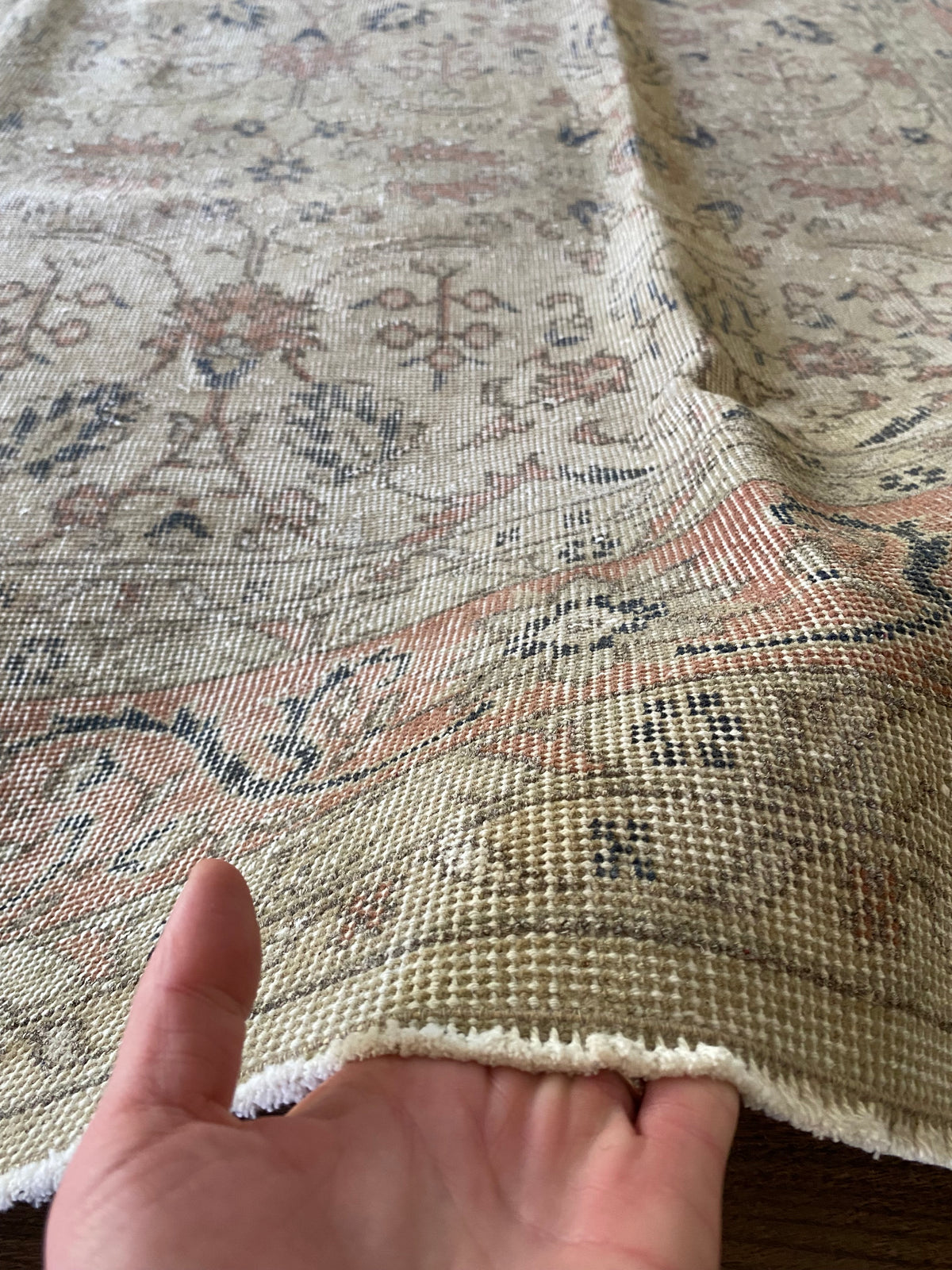 Vintage Turkish Wool Area Rug 8’3”x10’1" – Hand-Knotted Muted Terracotta Floral Rug | Lillian