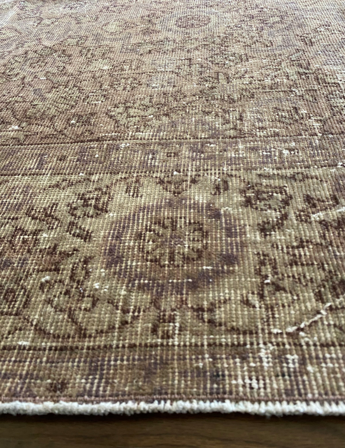 Vintage Turkish Wool Area Rug 8’x10’6" – Hand-Knotted Clay Floral Rug | Monica