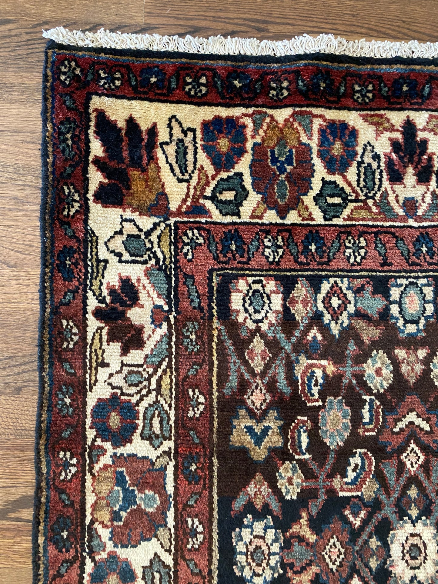 Vintage Malayer Wool Runner 3’4"x10’1" – Hand-Knotted Moody Navy Runner | Marci