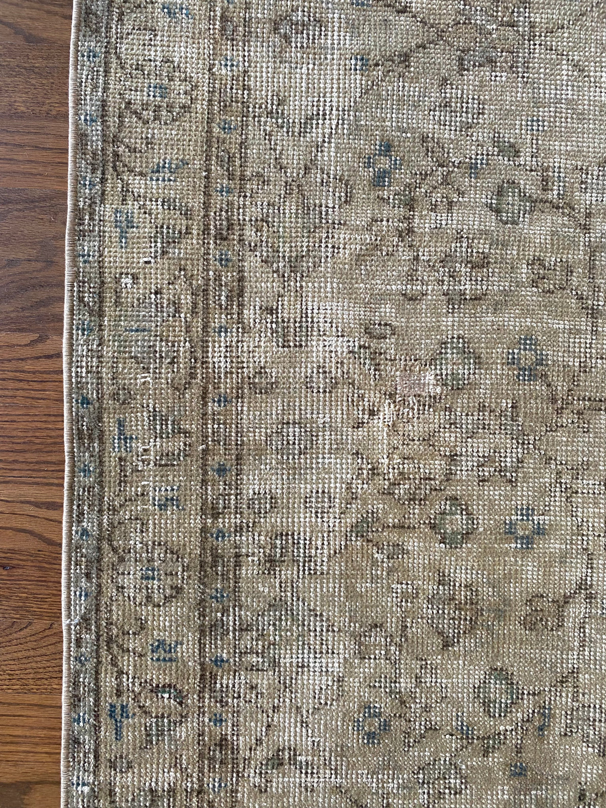 Vintage Turkish Wool Runner 3’1”x7’3” – Hand-Knotted Neutral Short Runner | Molly