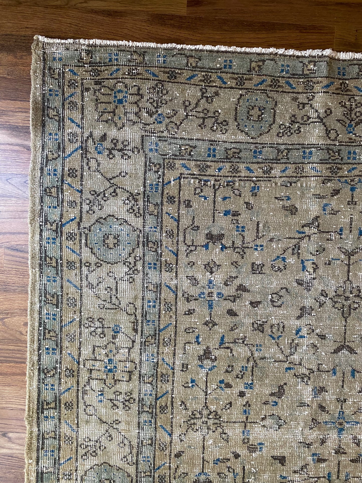Vintage Turkish Wool Area Rug 9’4x12’2” – Hand-Knotted Neutral Rug | Rory