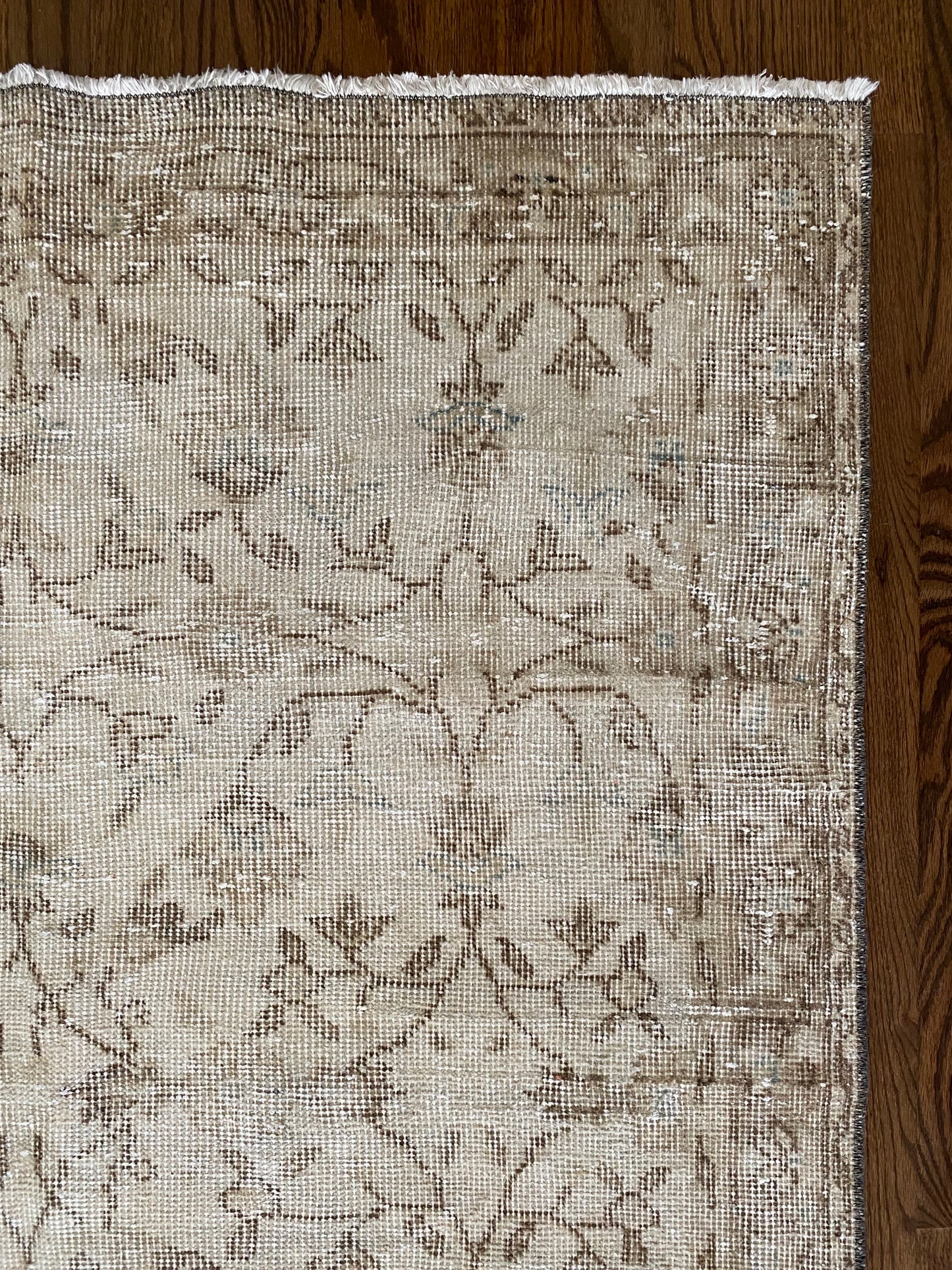 Vintage Turkish Wool Rug 3’10”x6’11” – Hand-Knotted Neutral Scatter Rug | Kendyl