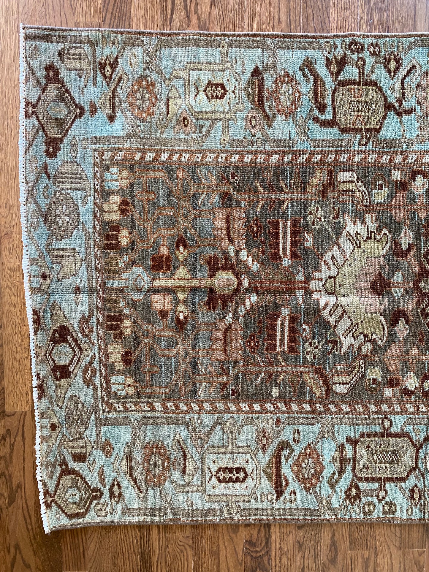 Antique Wool Runner 3’5"x10’3" – Hand-Knotted Statement Runner | Adria