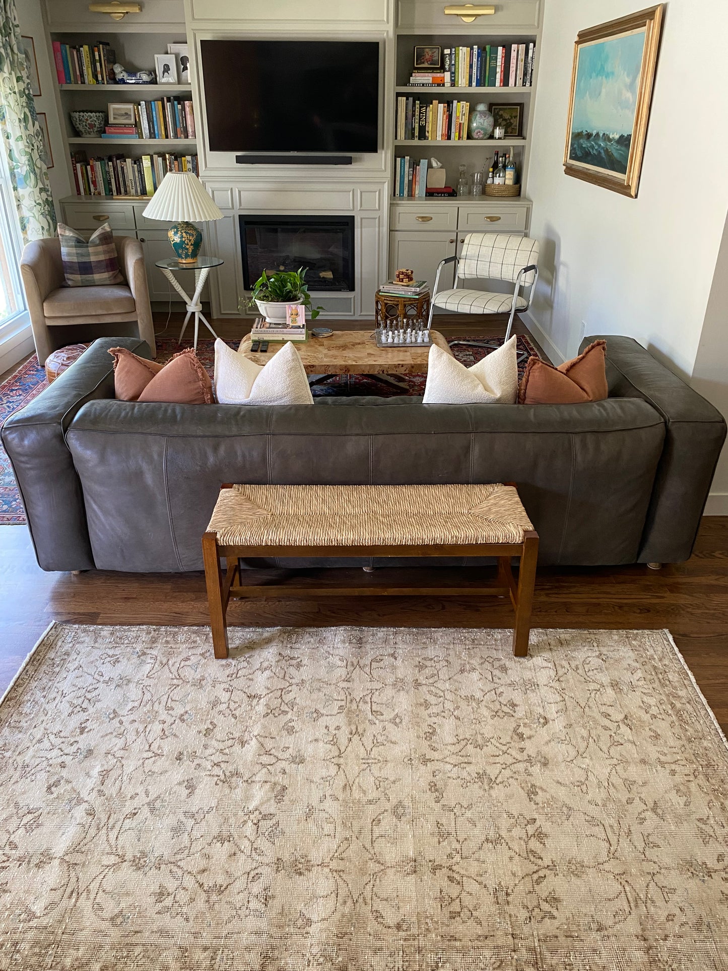 Vintage Turkish Wool Rug 3’10”x6’11” – Hand-Knotted Neutral Scatter Rug | Kendyl