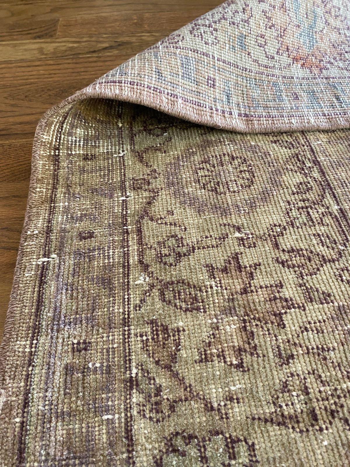 Vintage Turkish Wool Area Rug 8’x10’6" – Hand-Knotted Clay Floral Rug | Monica