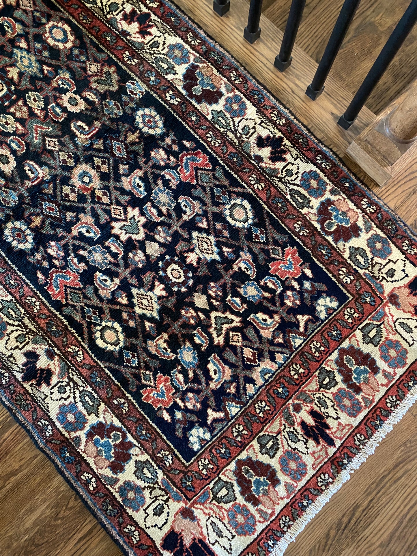 Moody hallway runner Persian wool rug 3x10