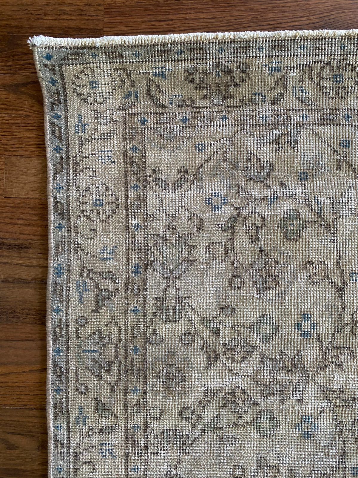 Vintage Turkish Wool Runner 3’1”x7’3” – Hand-Knotted Neutral Short Runner | Molly
