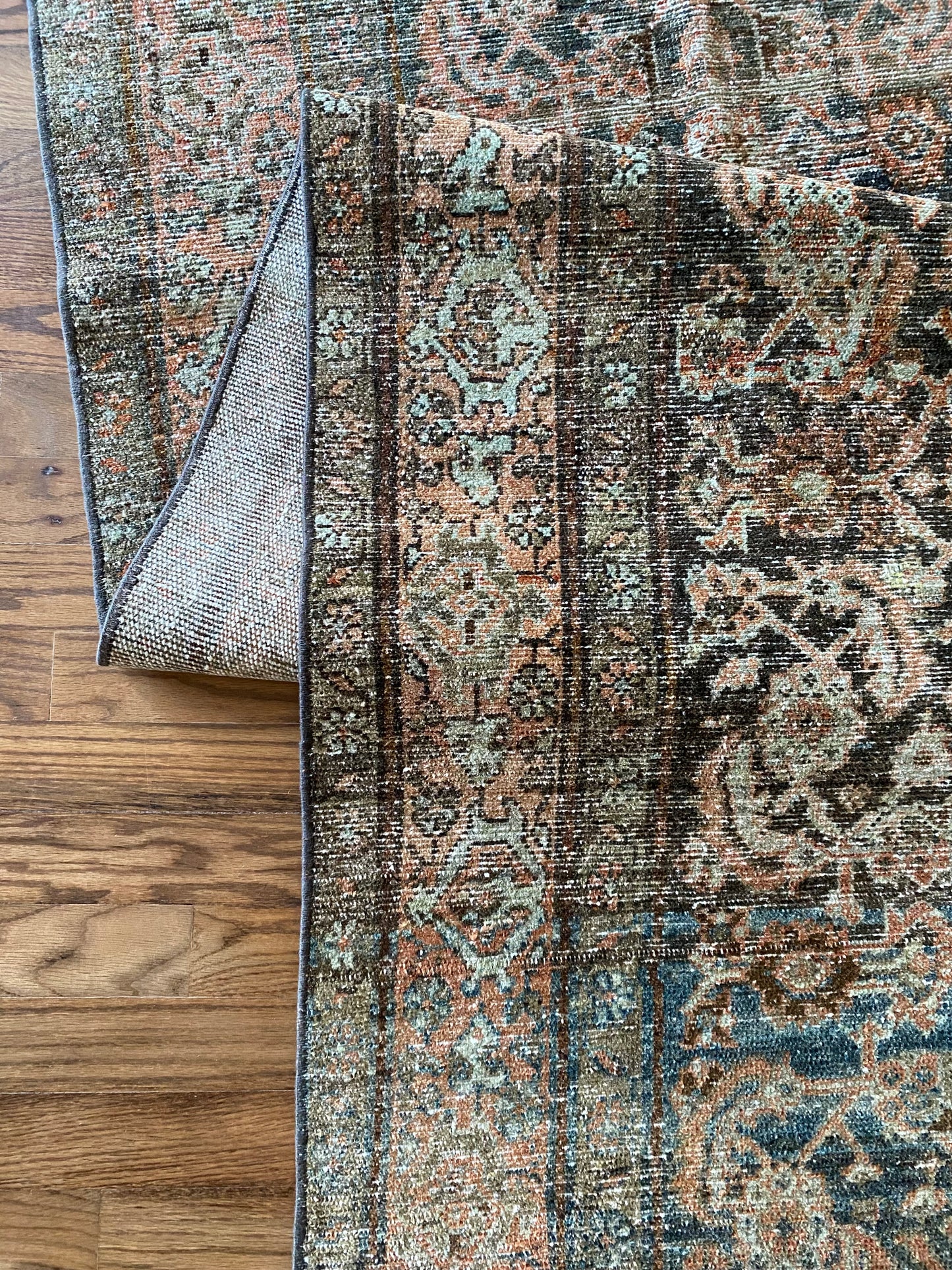 Close up Malayer runner showing texture and wear