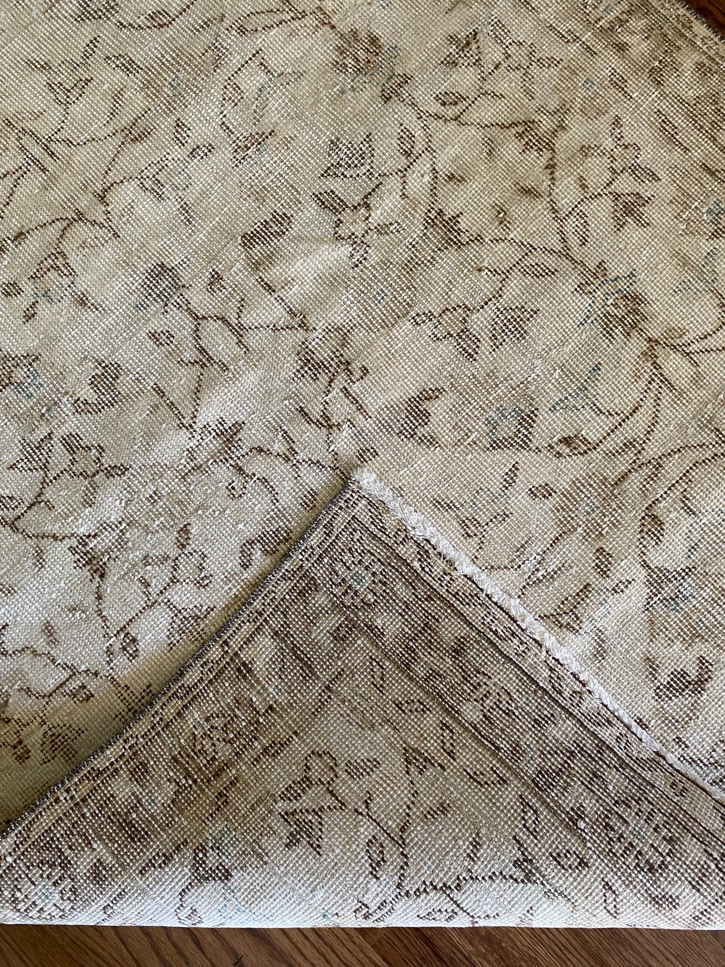 Vintage Turkish Wool Rug 3’10”x6’11” – Hand-Knotted Neutral Scatter Rug | Kendyl