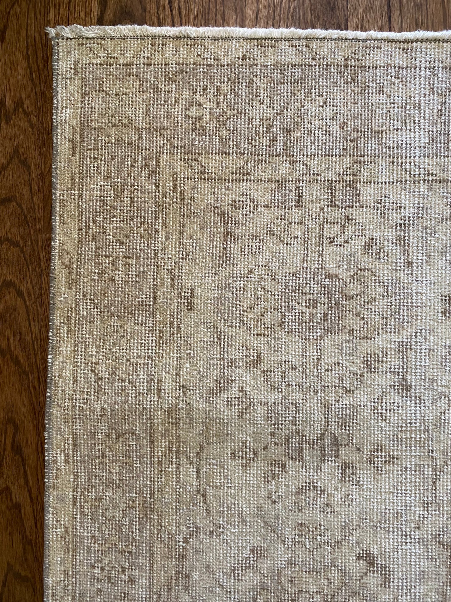 Vintage Turkish Wool Rug 3’9”x6’6.5” – Hand-Knotted Neutral Scatter Rug | Eloise