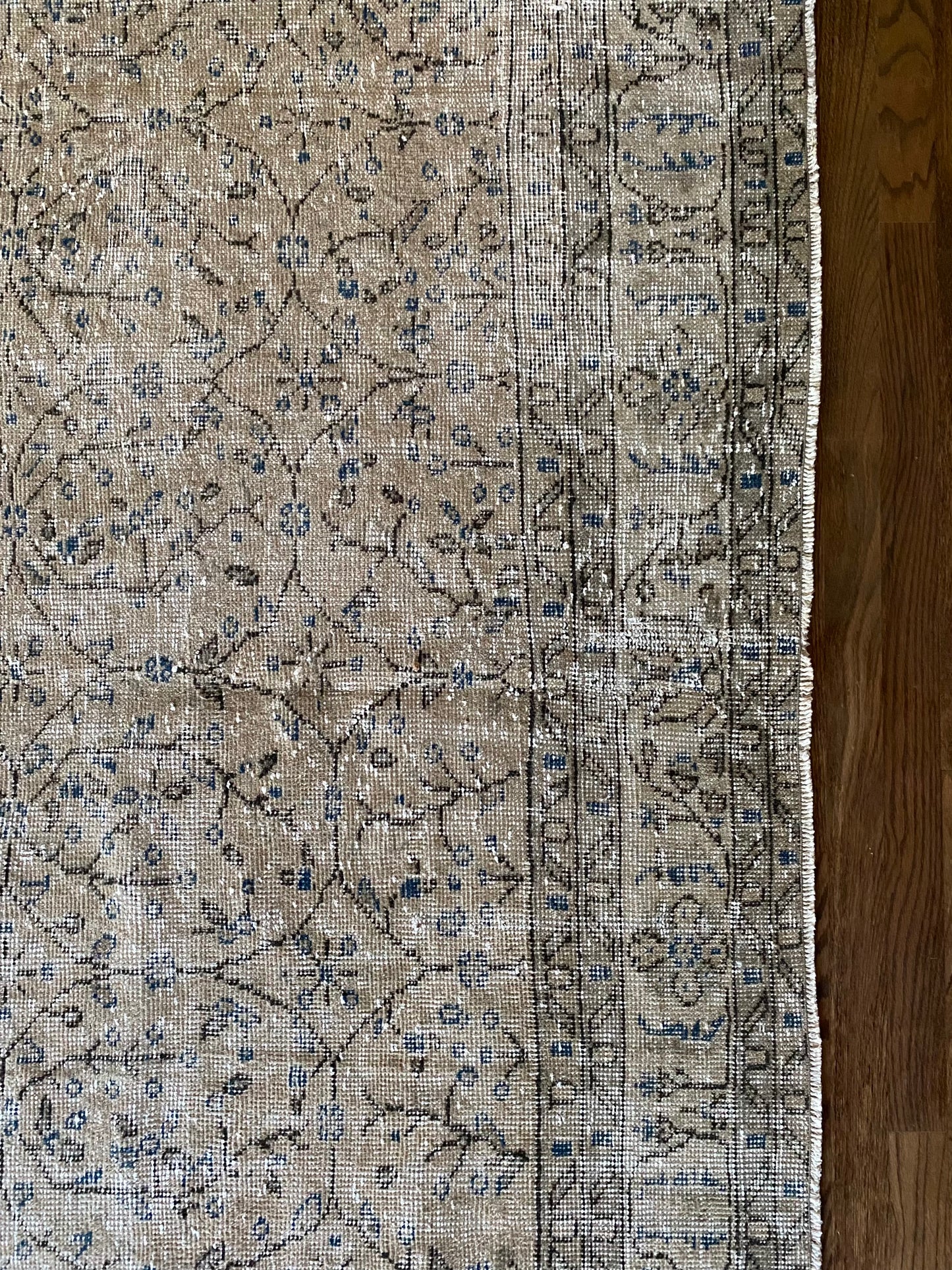 Vintage Turkish Wool Area Rug 7’11’x10’8" – Hand-Knotted Neutral Rug | Collins