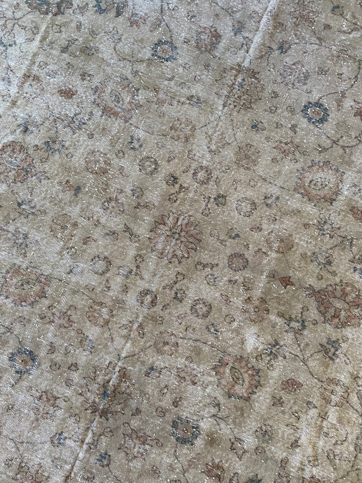 Vintage Turkish Wool Area Rug 10’2”x13’– Hand-Knotted Large Floral Rug | Hannah