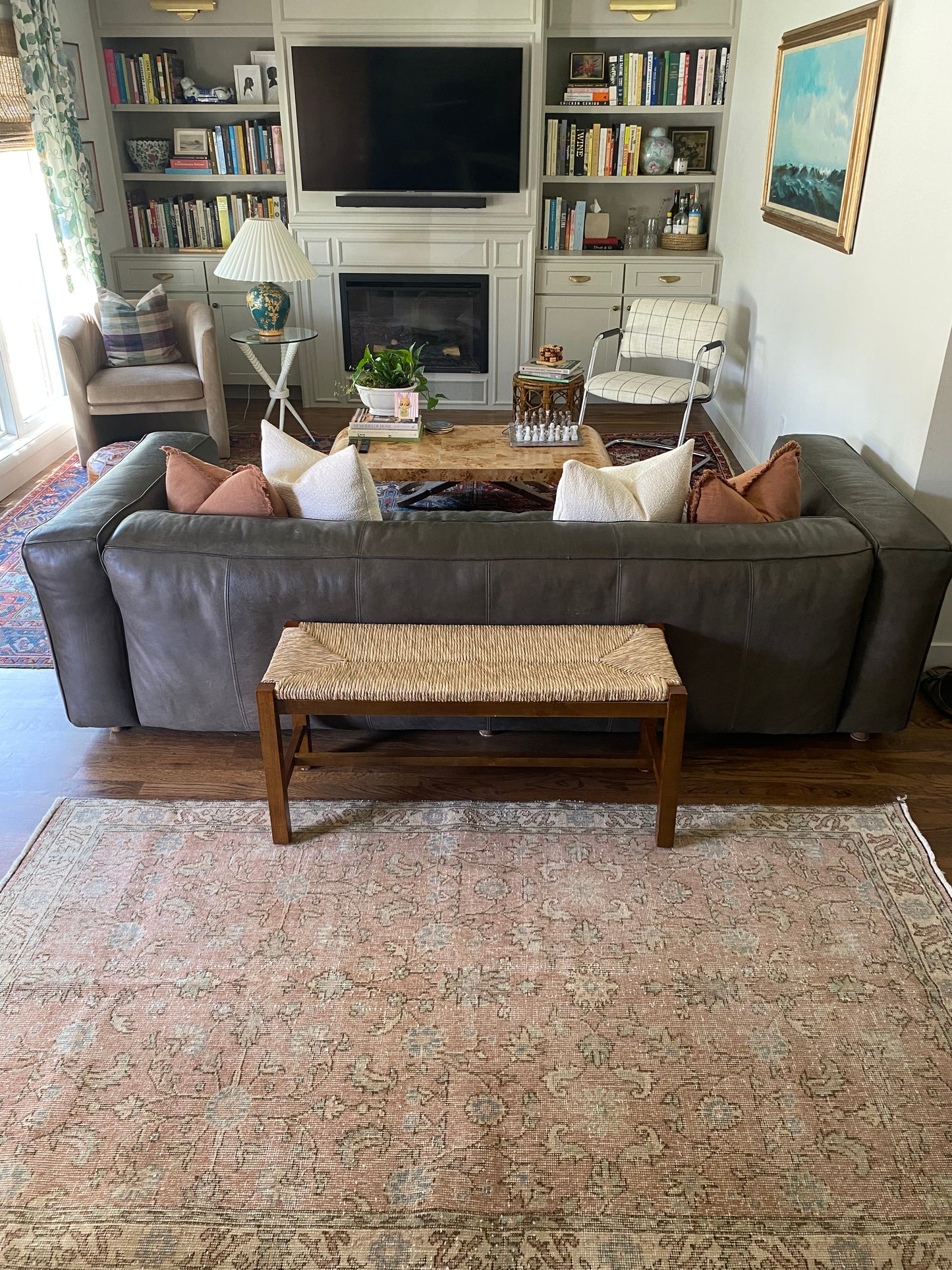 Vintage Turkish Wool Rug 4’x7’5” – Hand-Knotted Dusty Rose Scatter Rug | Emilia