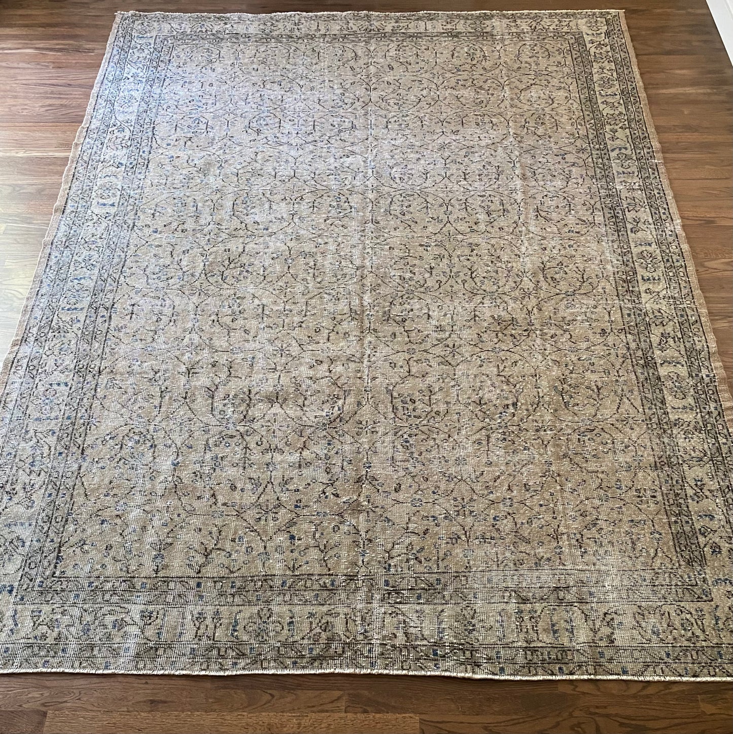 Vintage Turkish Wool Area Rug 7’11’x10’8" – Hand-Knotted Neutral Rug | Collins