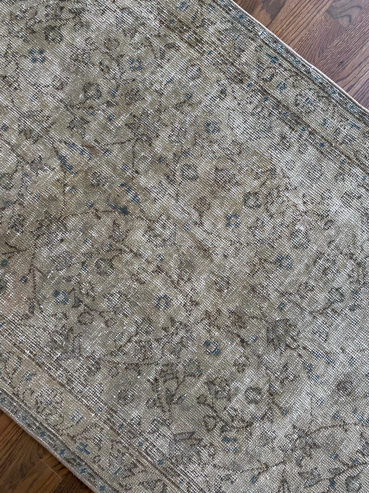 Vintage Turkish Wool Runner 3’1”x7’3” – Hand-Knotted Neutral Short Runner | Molly