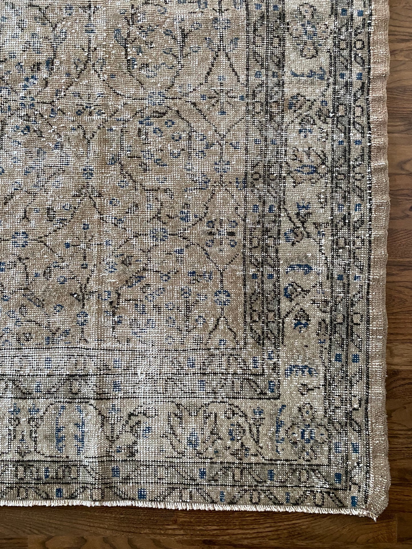 Vintage Turkish Wool Area Rug 7’11’x10’8" – Hand-Knotted Neutral Rug | Collins