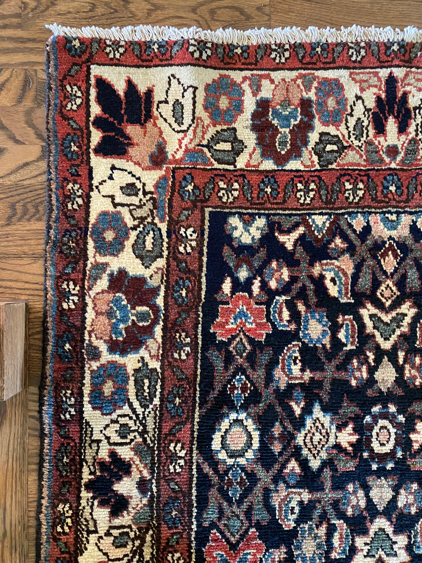 Vintage Malayer Wool Runner 3’4"x10’1" – Hand-Knotted Moody Navy Runner | Marci