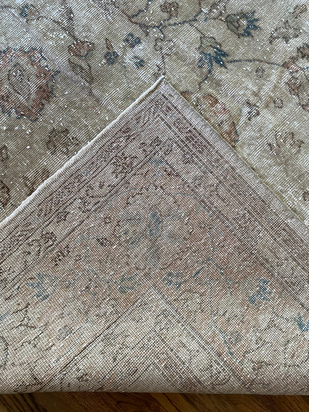 Vintage Turkish Wool Area Rug 10’2”x13’– Hand-Knotted Large Floral Rug | Hannah