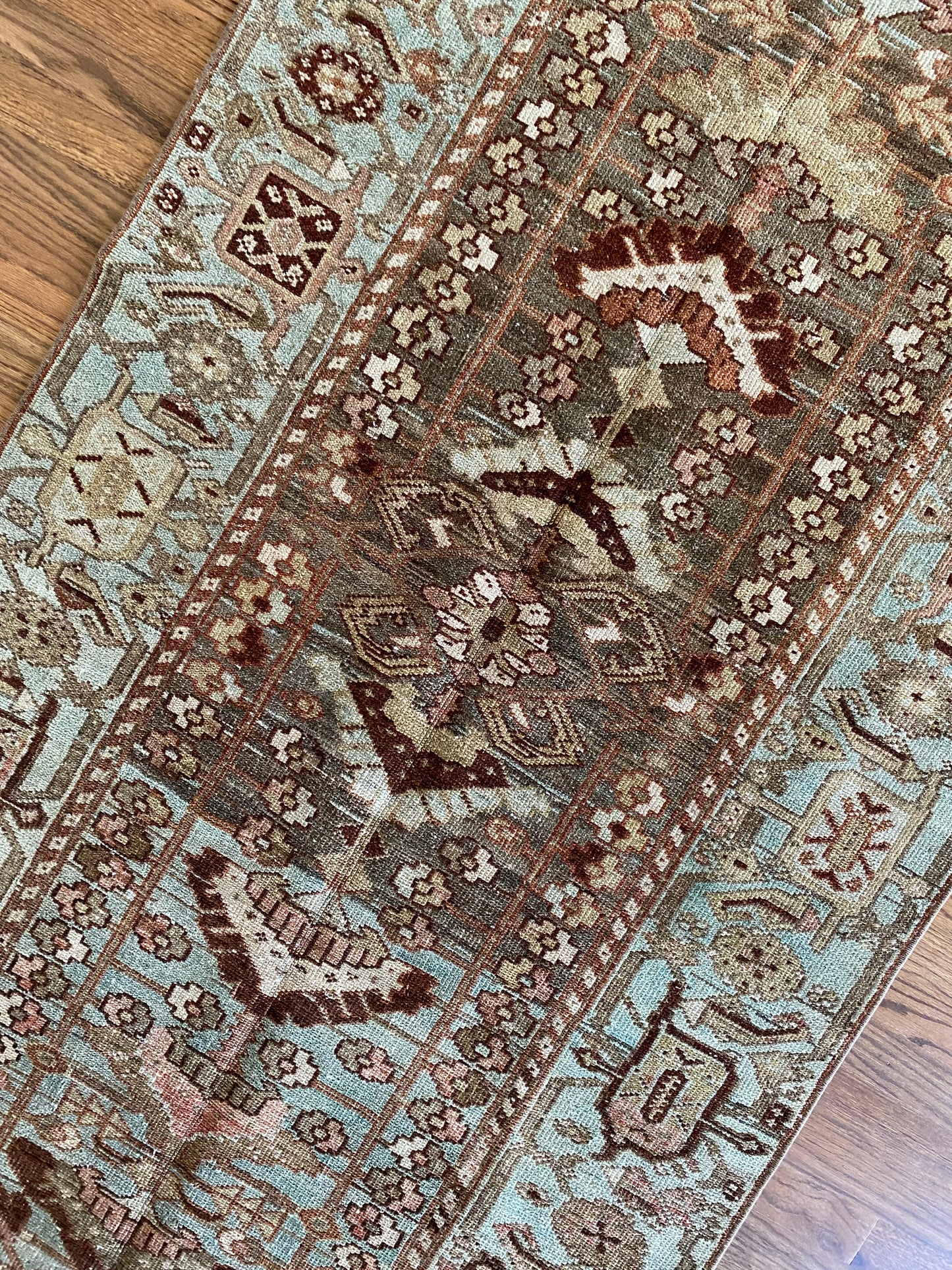 Antique Wool Runner 3’5"x10’3" – Hand-Knotted Statement Runner | Adria