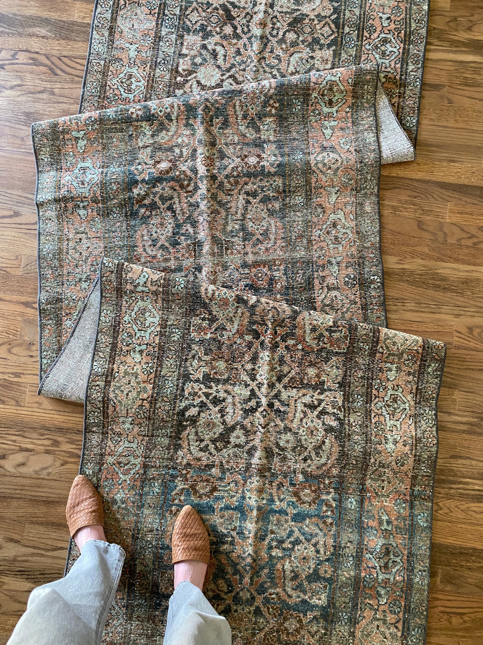 Vintage Malayer runner long narrow rug allover pattern