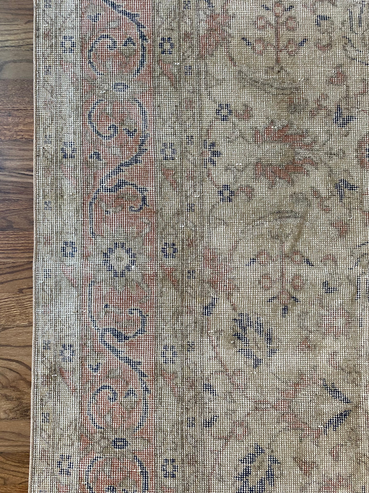 Vintage Turkish Wool Area Rug 8’3”x10’1" – Hand-Knotted Muted Terracotta Floral Rug | Lillian