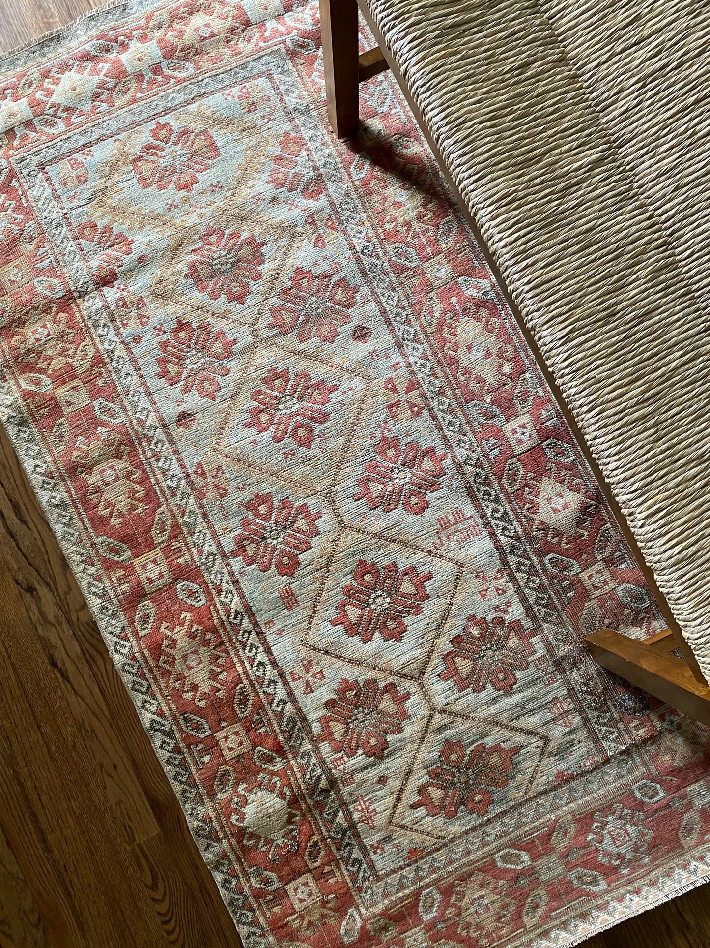 Antique Blauch Wool Rug 2’10"x5’9" – Hand-Knotted Geometric Scatter Rug | Odette