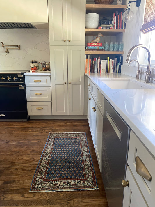 Persian paisley rug 2x4 hand knotted wool