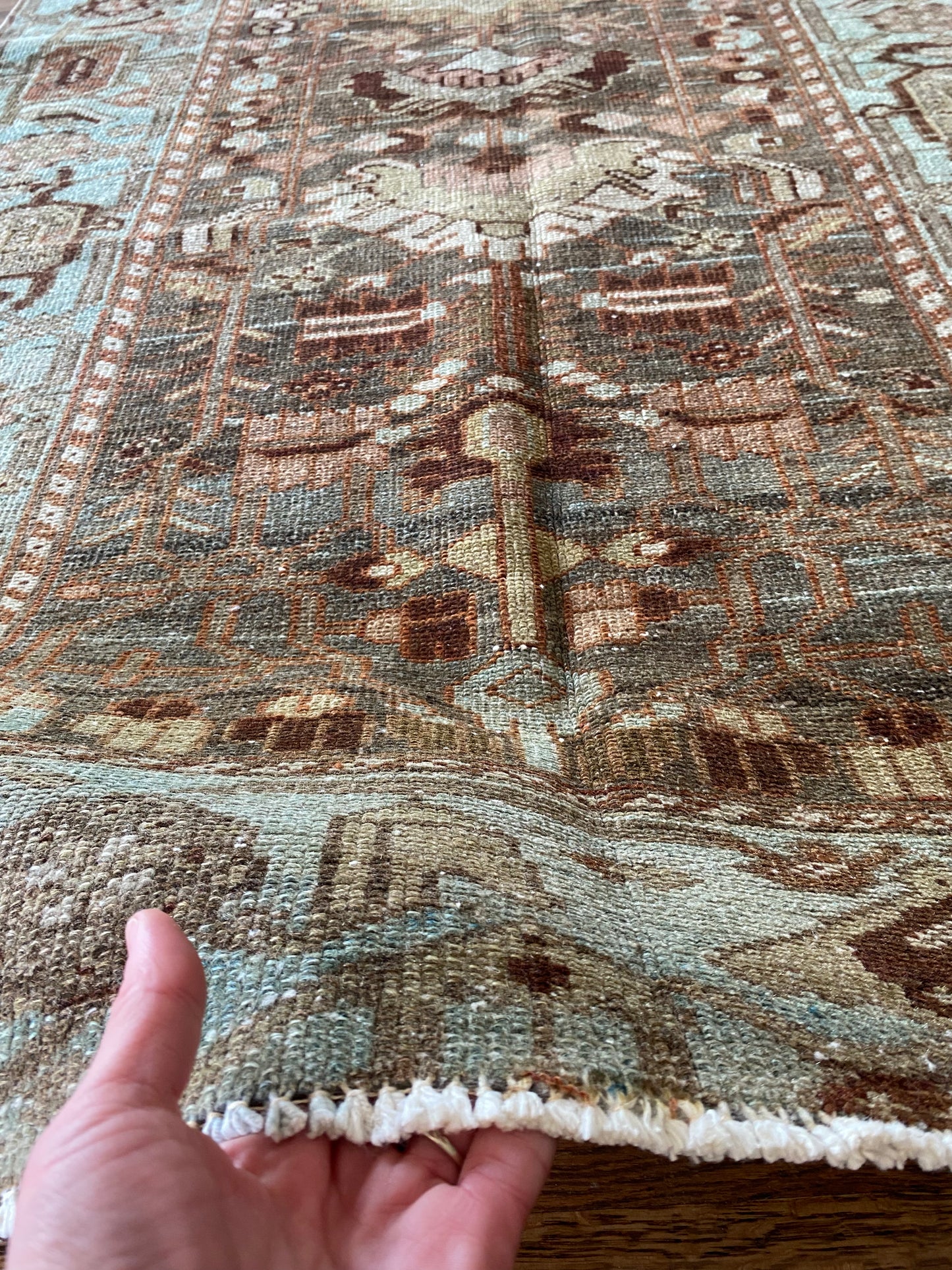 Antique Wool Runner 3’5"x10’3" – Hand-Knotted Statement Runner | Adria